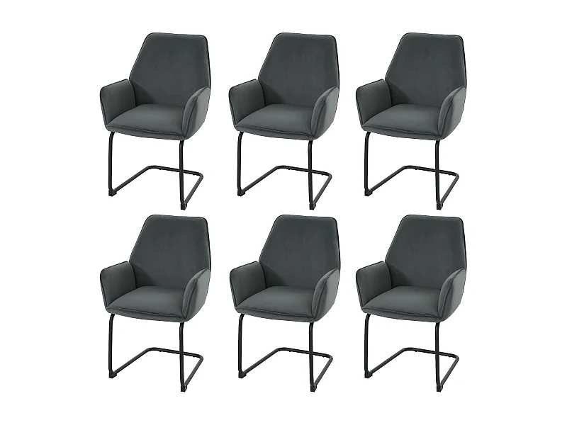 Sledestoel MCW-G67 (set van 6),  donkergrijs