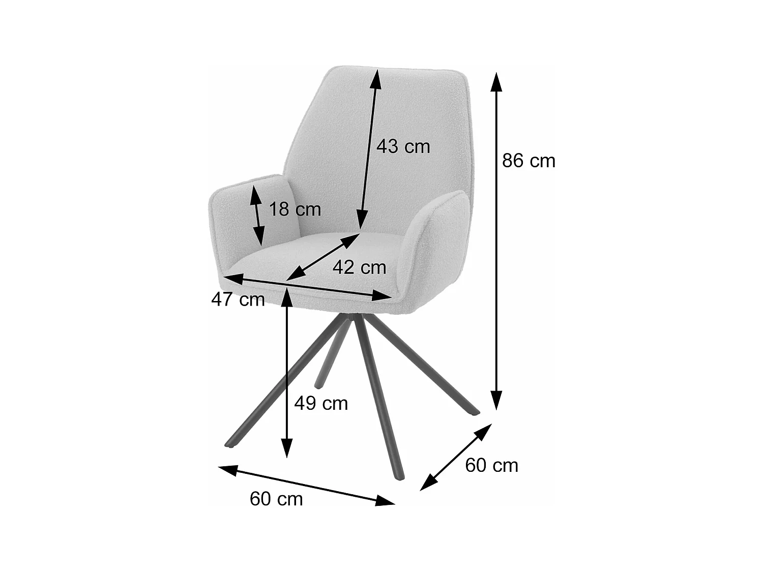 Eetkamerstoel MCW-G67 Bouclé (set van 6),  olijfgroen