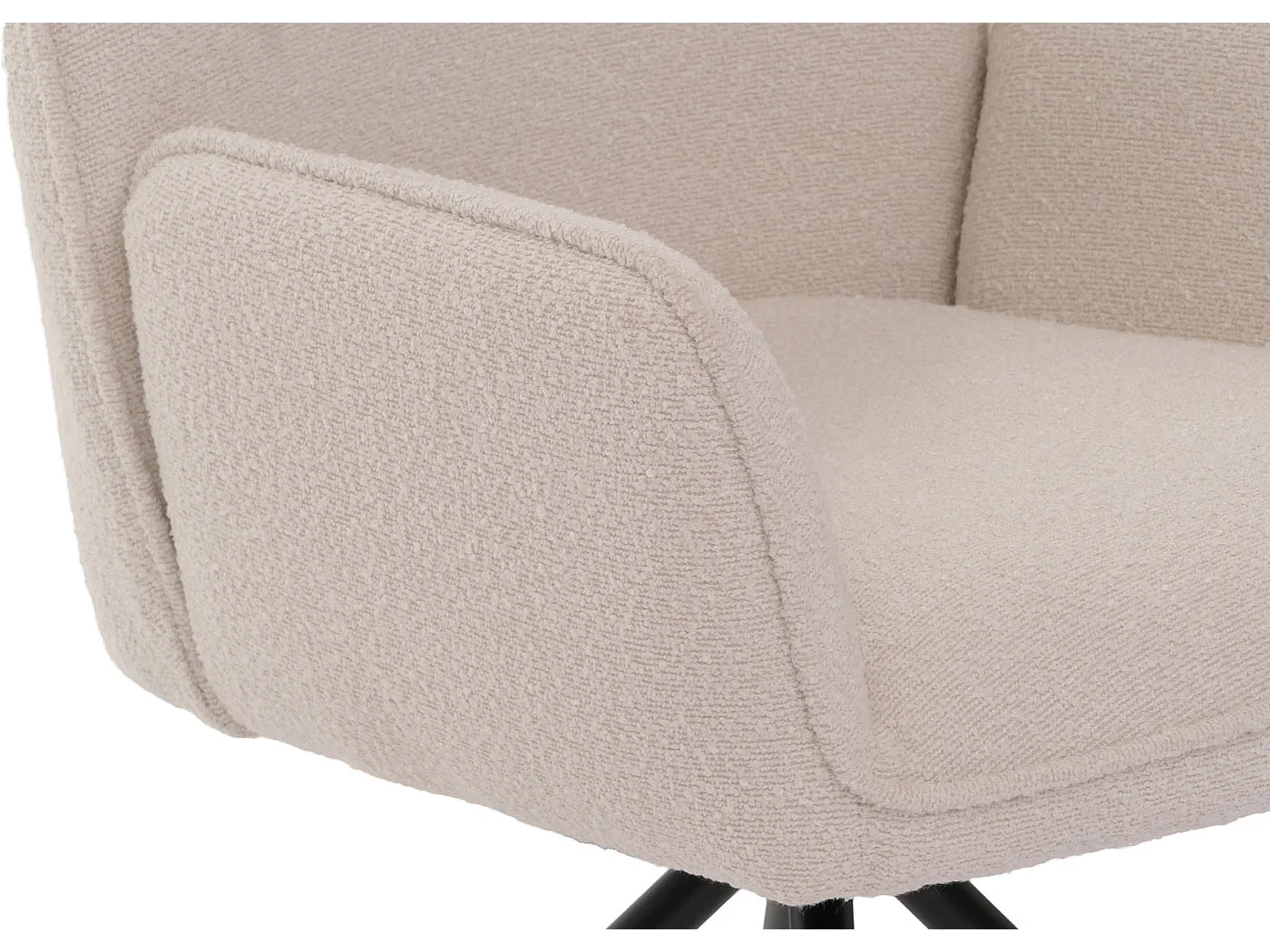 Krzesło do jadalni MCW-G67 Bouclé (zestaw 6 sztuk),  kremowy