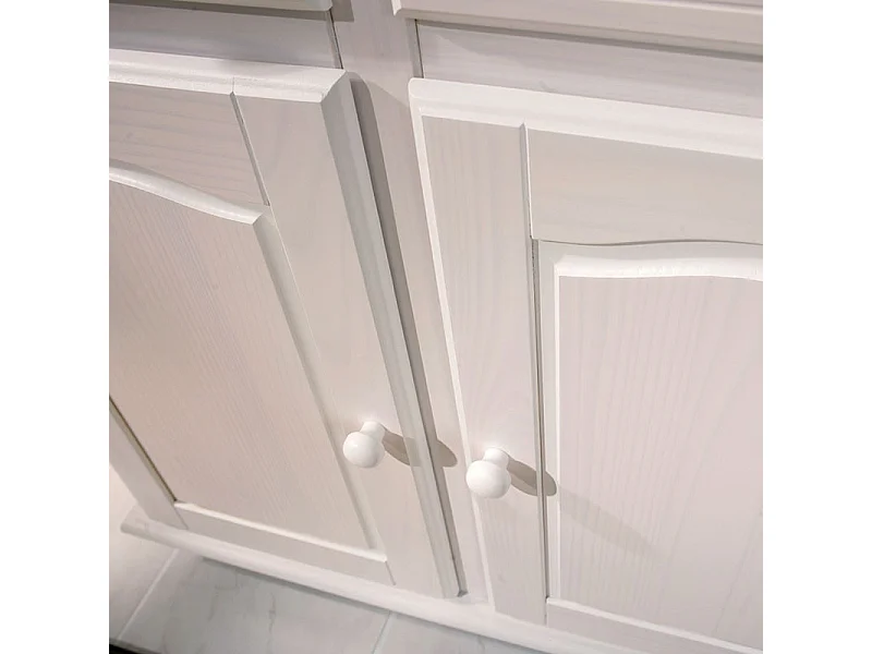 Vaisselier 4 Portes Bois Massif "Alienor" 198cm Blanc