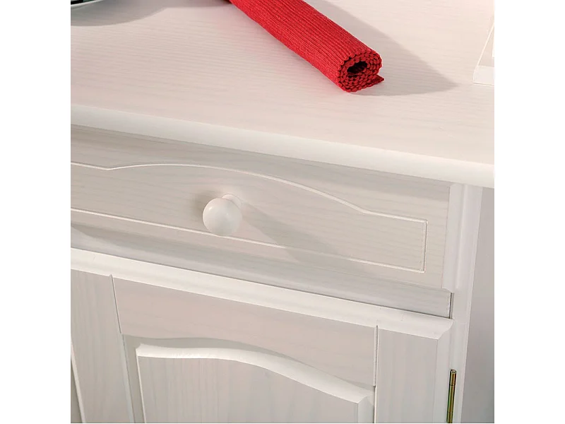 Vaisselier 4 Portes Bois Massif "Alienor" 198cm Blanc