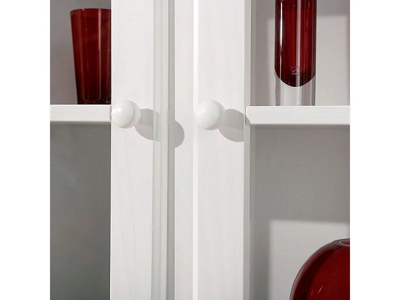 Dressoir 4 deuren 2 laden massief grenen wit gelakt Brito 88 cm