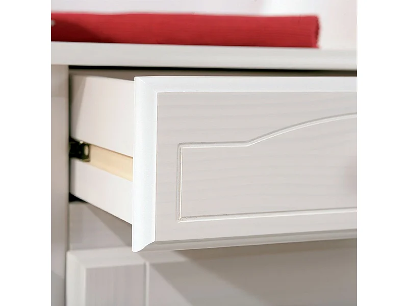 Dressoir 4 deuren 2 laden massief grenen wit gelakt Brito 88 cm