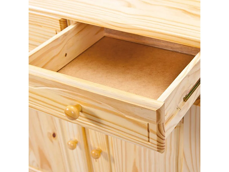 Vaisselier 4 Portes Bois Massif "Alienor" 198cm Naturel