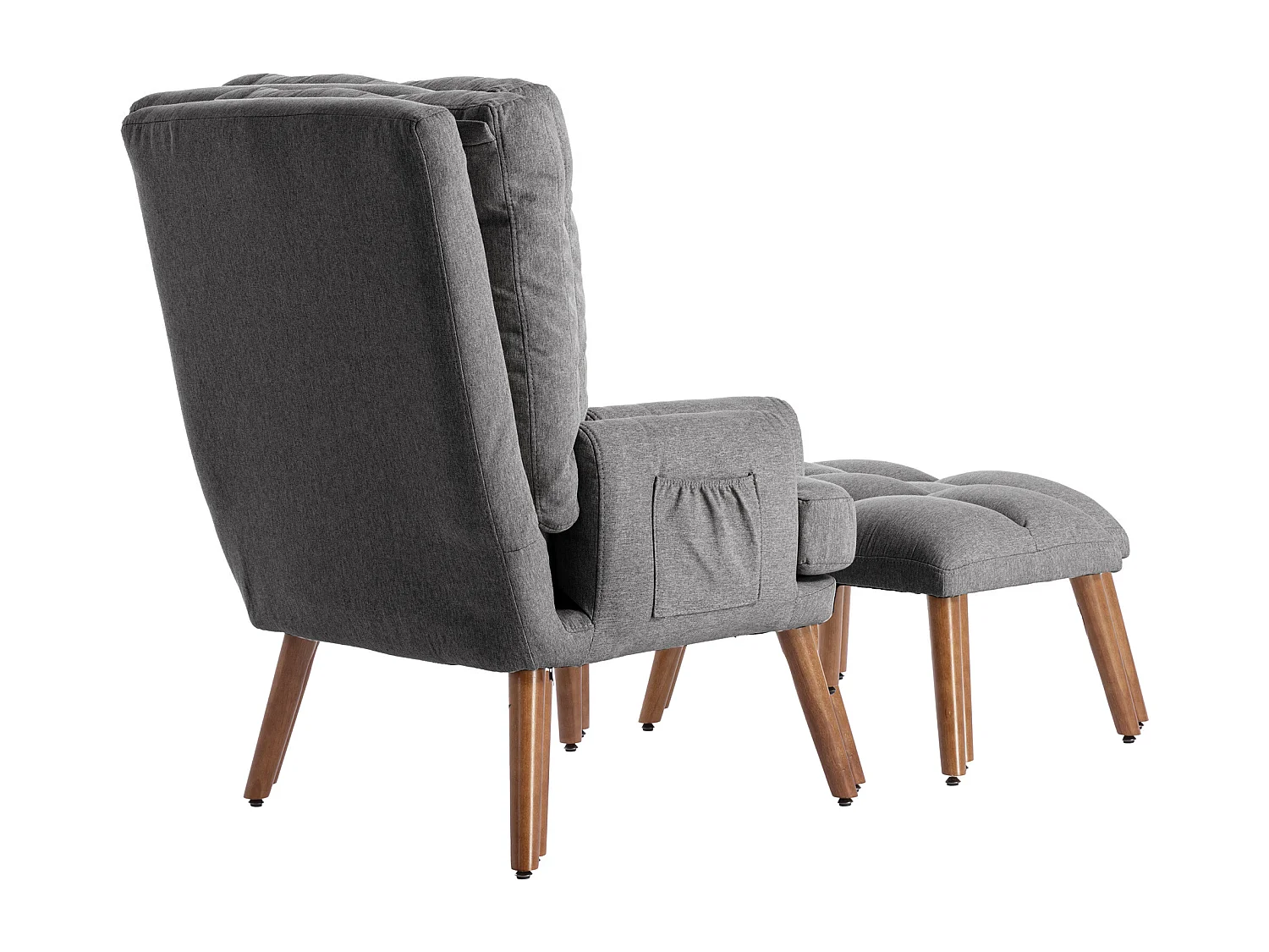 Vonverteerbare fauteuil met voetsteun en verstelbare rugleuning - Grijs