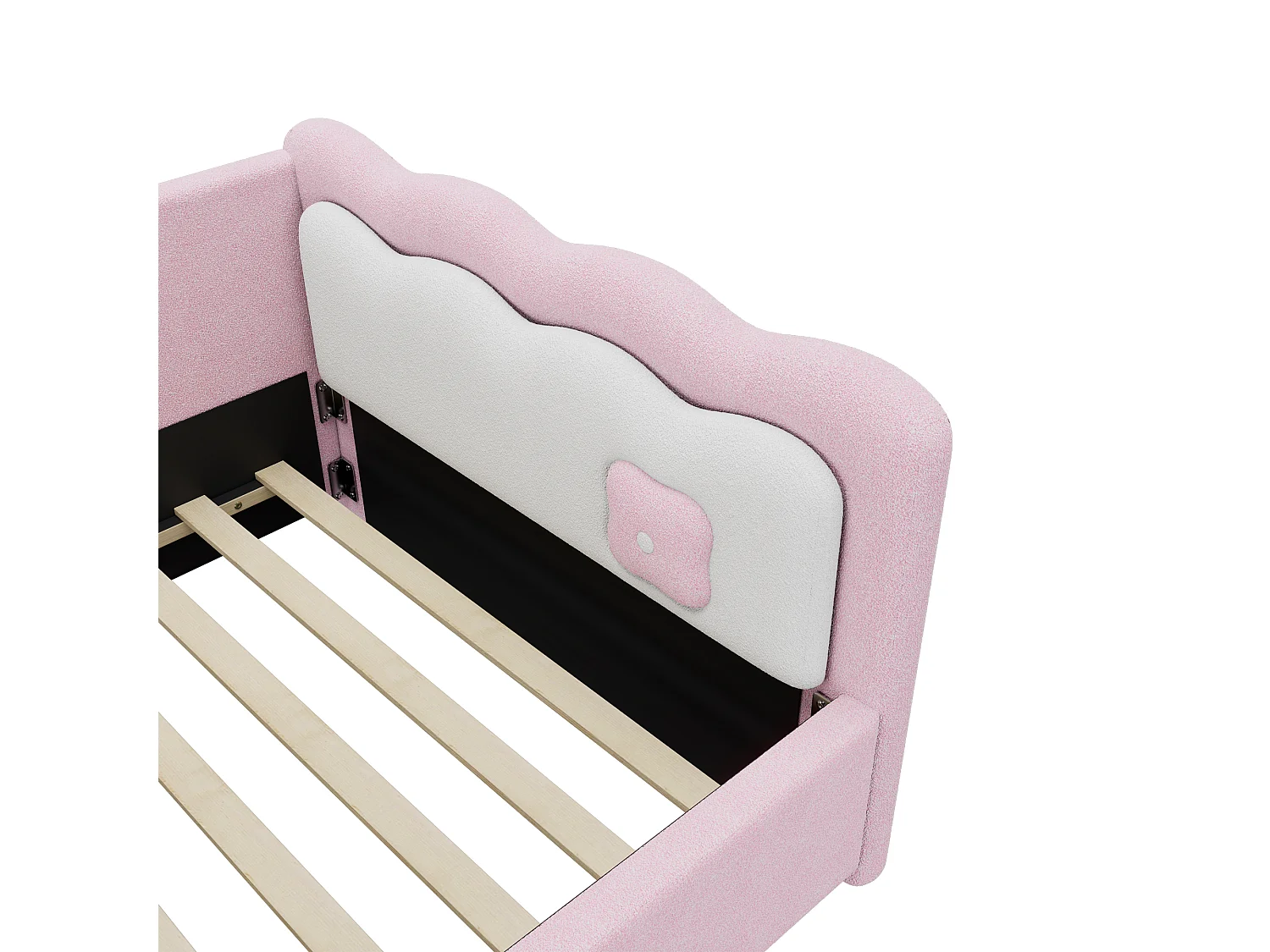 90 x 200 cm großes Tagesbett mit LED und Lattenrost – Rosa