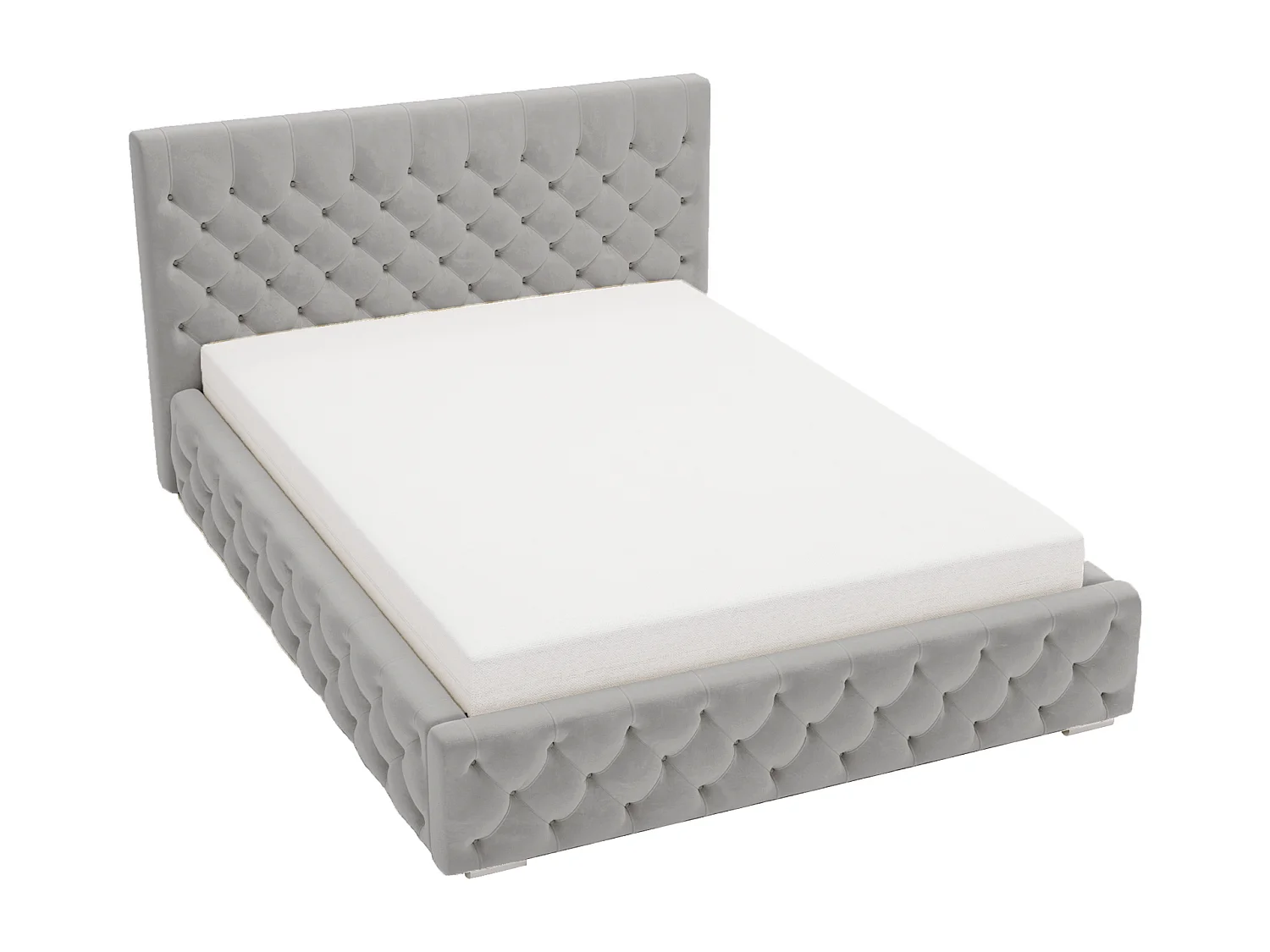 Emporius Lit adulte 160x200 cm avec Rangement Elira - Lit Double, lit rembourré, Lit Adulte avec Tete de Lit - Velvet Gris (Magic Velvet 2217)