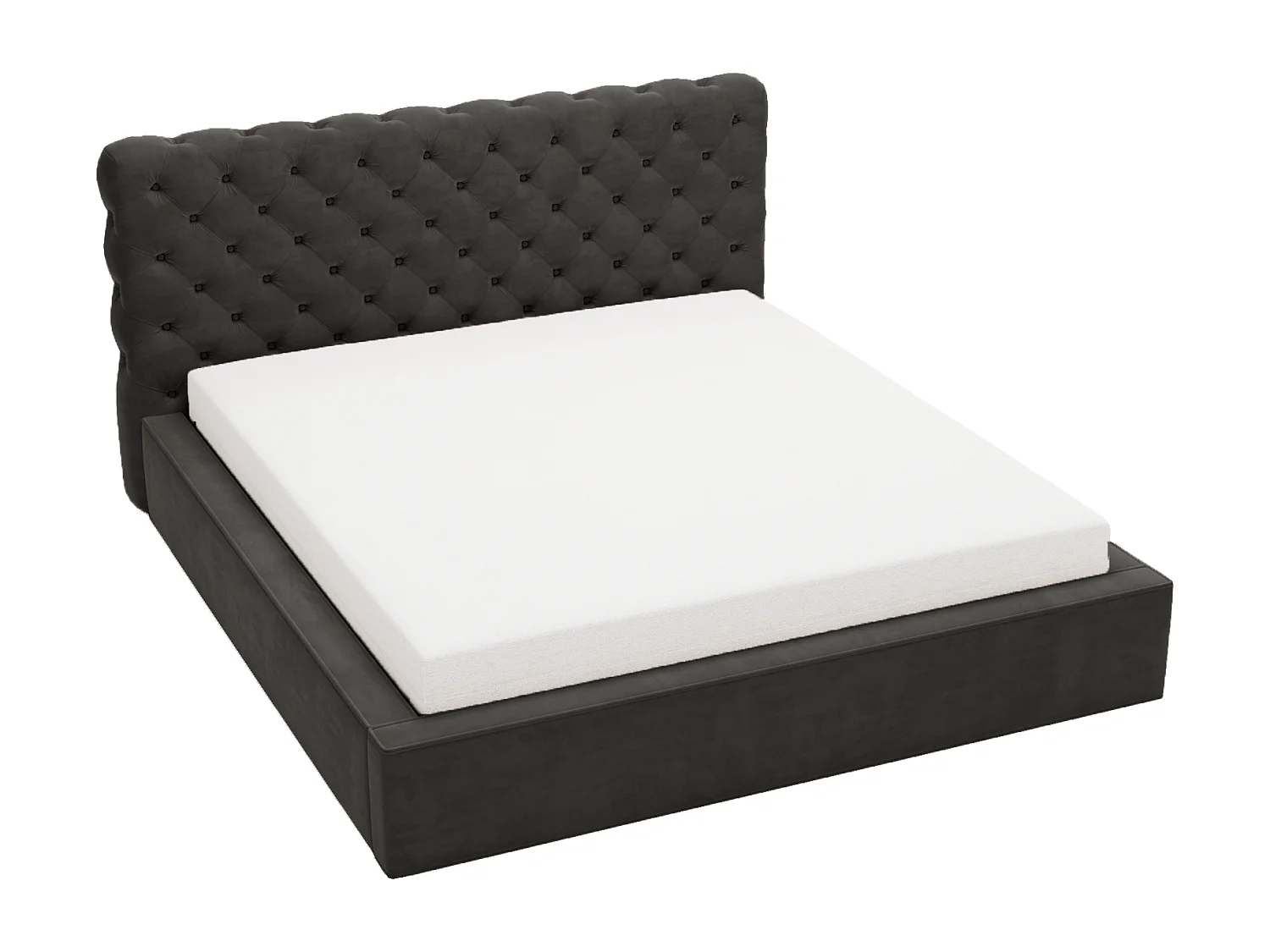 Emporius Polsterbett 200x200 cm Billo - Doppelbett mit Lattenrost und Kopfteil - Stauraum, Bettzeugkasten, Bettkasten - Boucle Grün (Anthology 13)