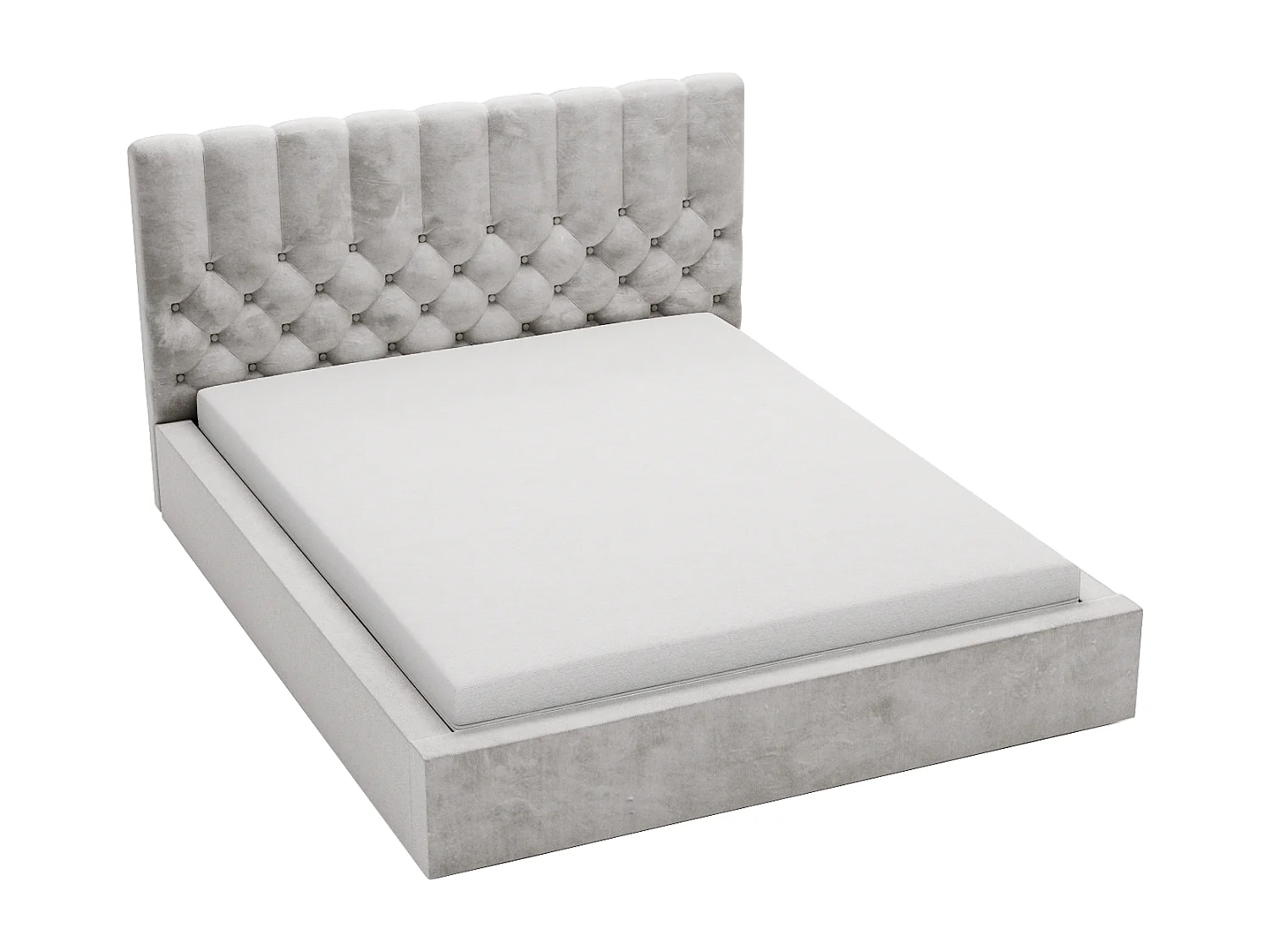 Emporius Doppelbett 140x200 Milan - Lattenrost, Bettkasten, Kopfteil - Polsterbett Bouclé (Dunkelgrau - Anthology 18)