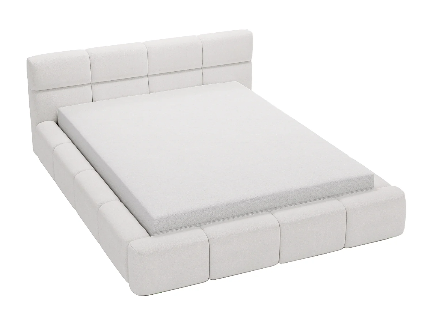 Emporius Lit rembourré 180x200, Lit adulte avec Rangement Oslo - Tete de Lit, Velvet, lit double - Beige (Solar 3)