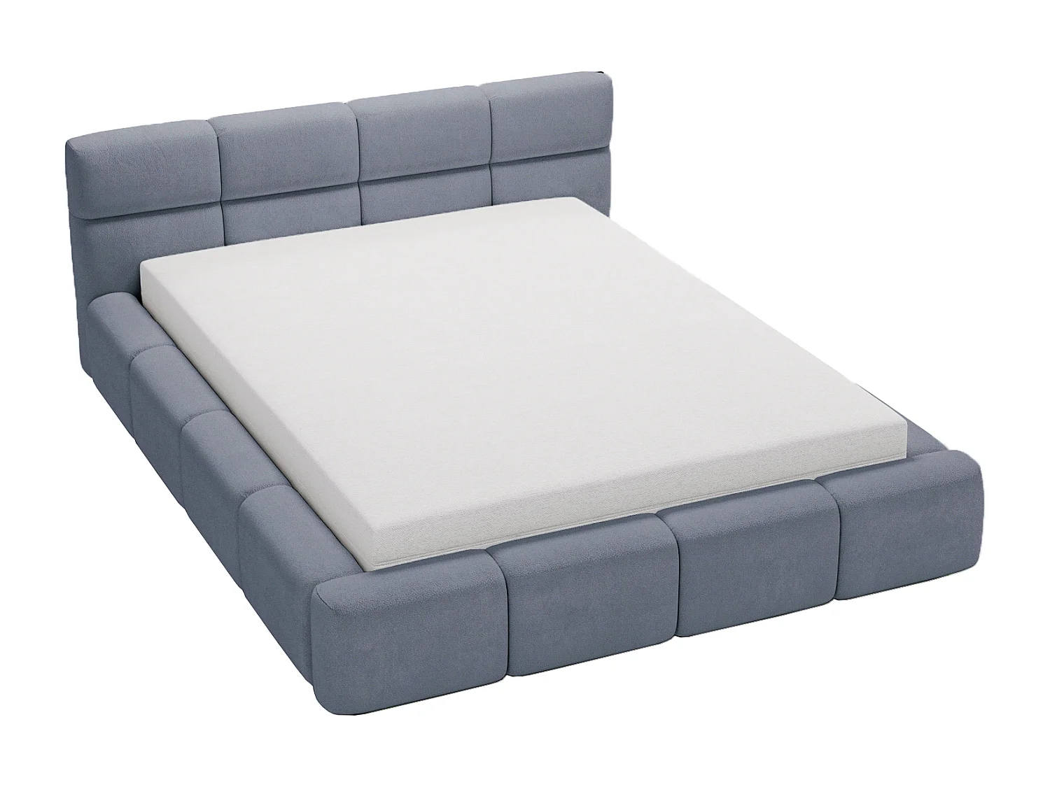 Emporius Lit rembourré 160x200, Lit adulte avec Rangement Oslo - Tete de Lit, Velvet, lit double - Gris foncé (Solar 96)