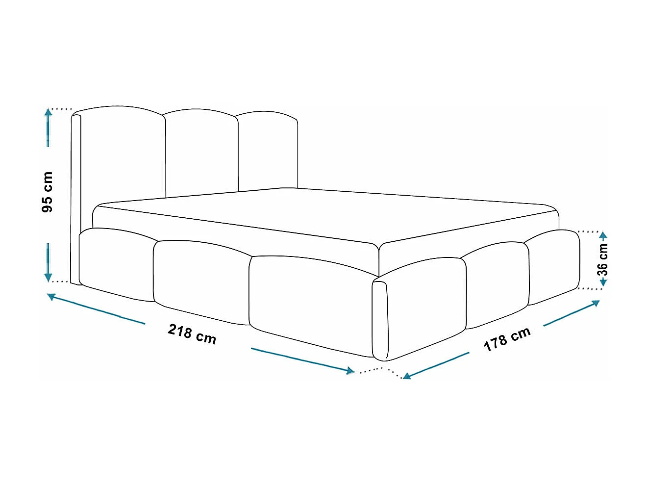 Emporius Lit 160x200 Roma Slim - Lit coffre 160x200, lit double avec Rangement, tissu bouclé - Noir (Anthology 19)