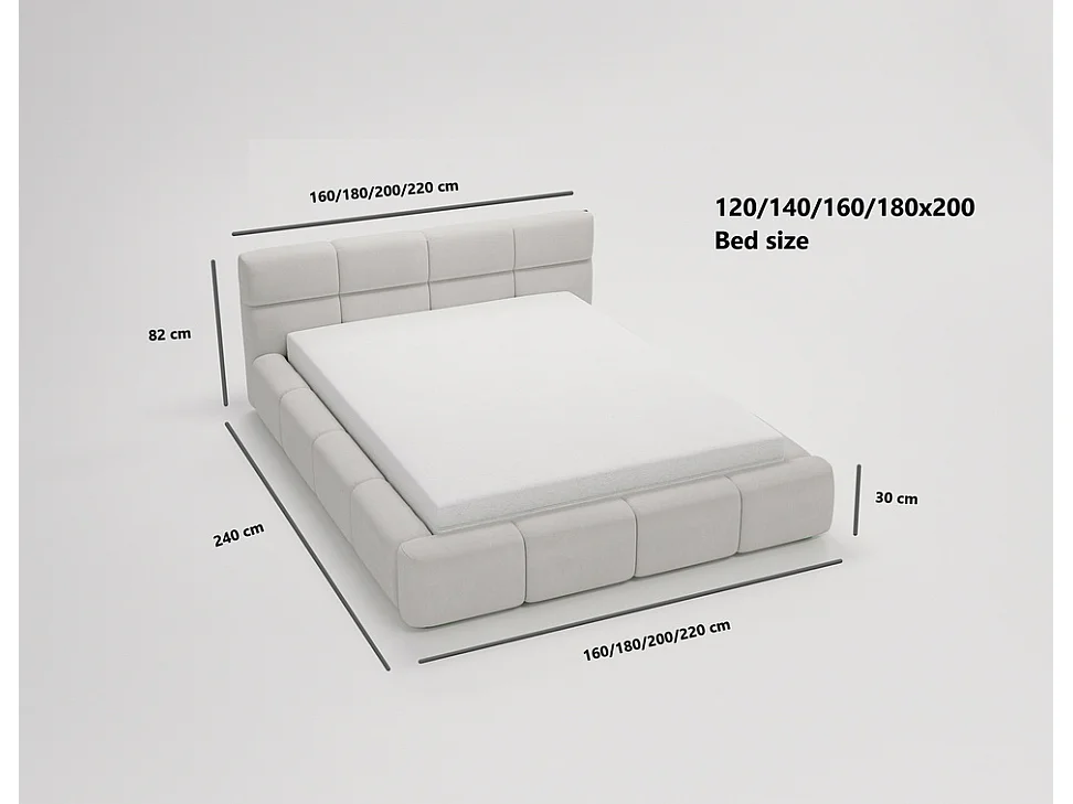 Emporius Lit rembourré 180x200, Lit adulte avec Rangement Oslo - Tete de Lit, Velvet, lit double - Noir (Solar 99)