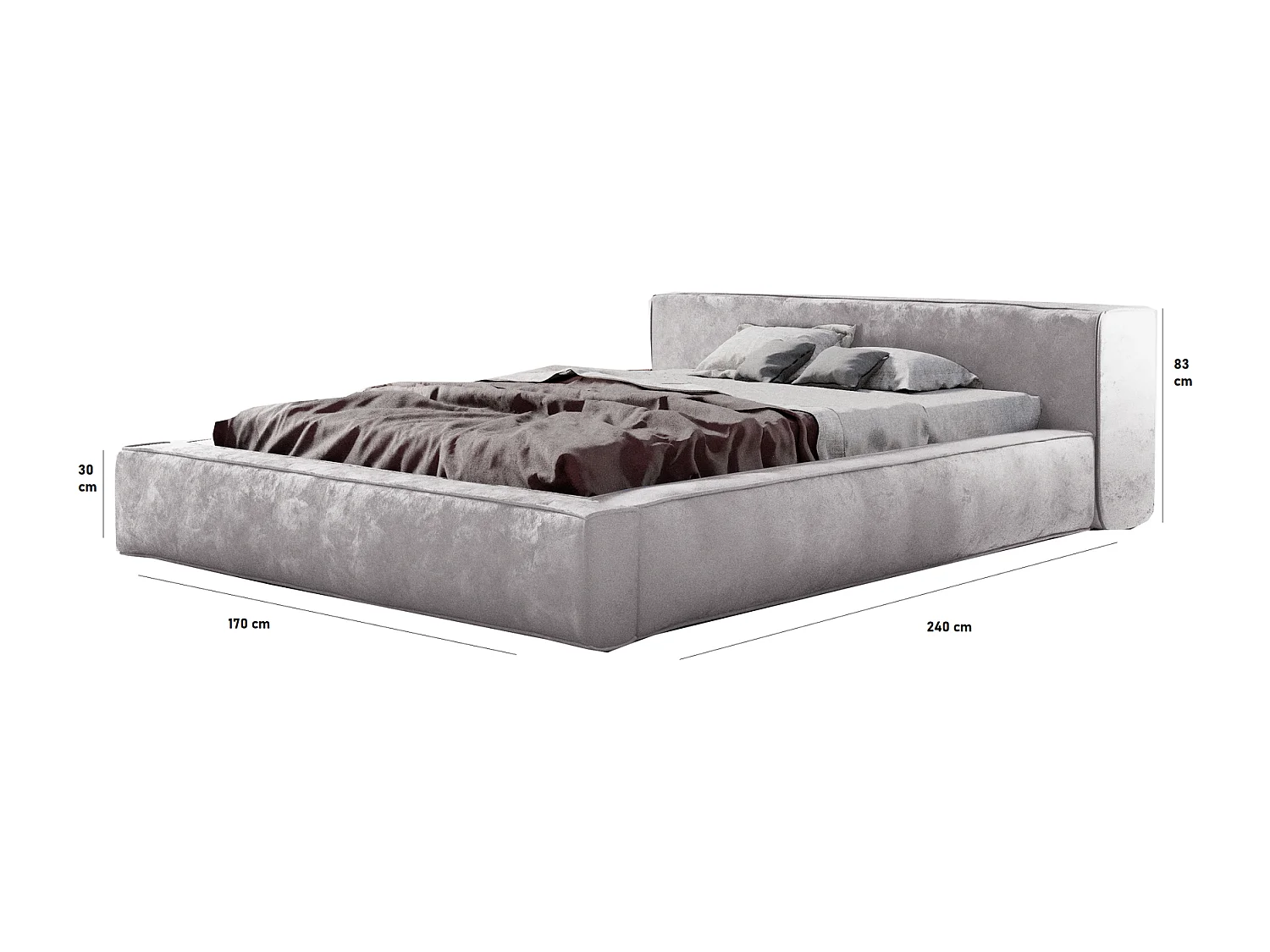 Emporius gestoffeerd bed tweepersoonsbed 140x200 Bueno - lattenbodem, opbergruimte - fluweel - Groen (Infinity 10)