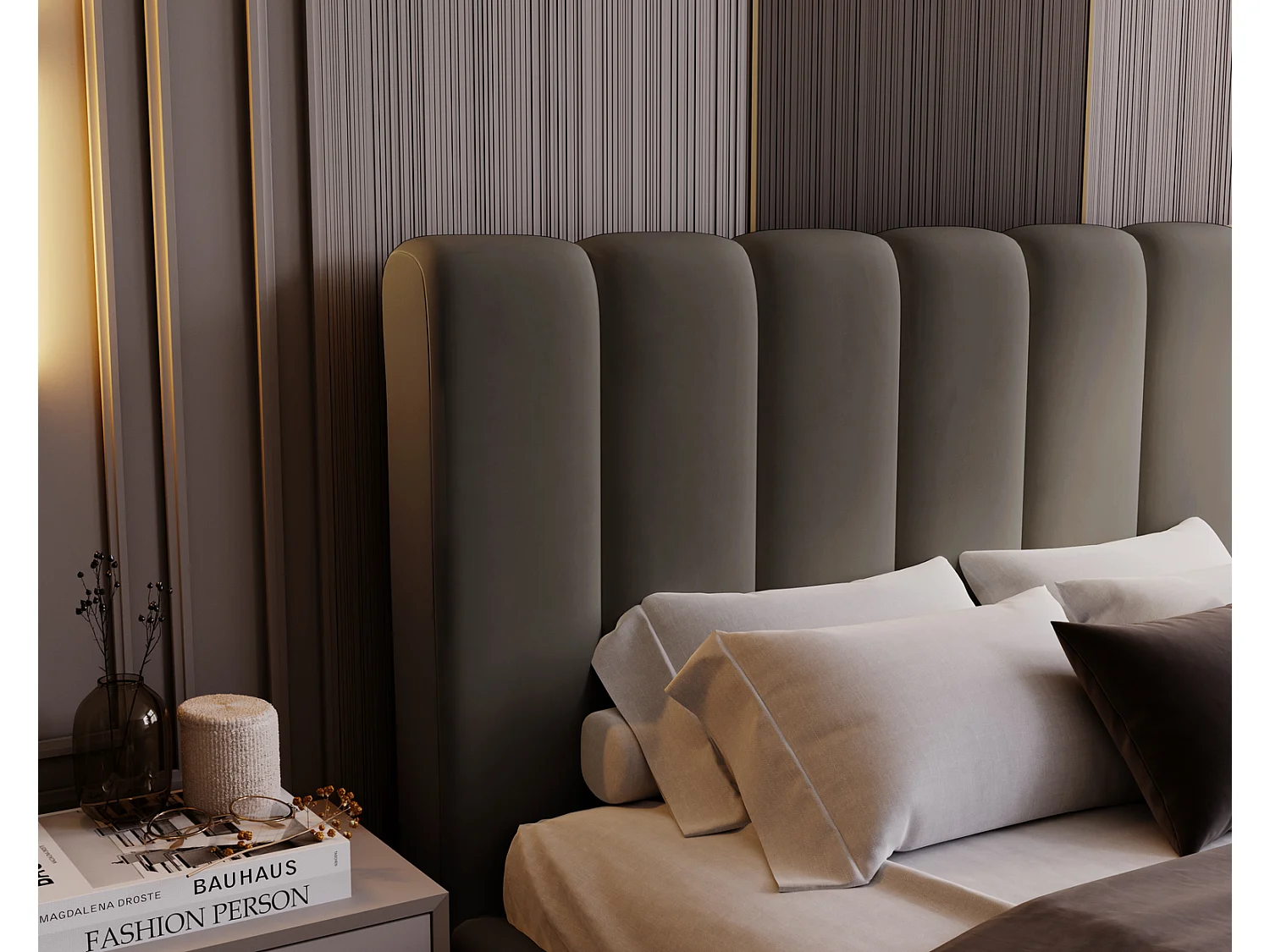 Emporius Lit 180x200 Valetta - Lit Rembourré avec Rangement, Sommier à Lattes, Lit adulte velvet 180x200 - Gris foncé (Amor Velvet 4321)