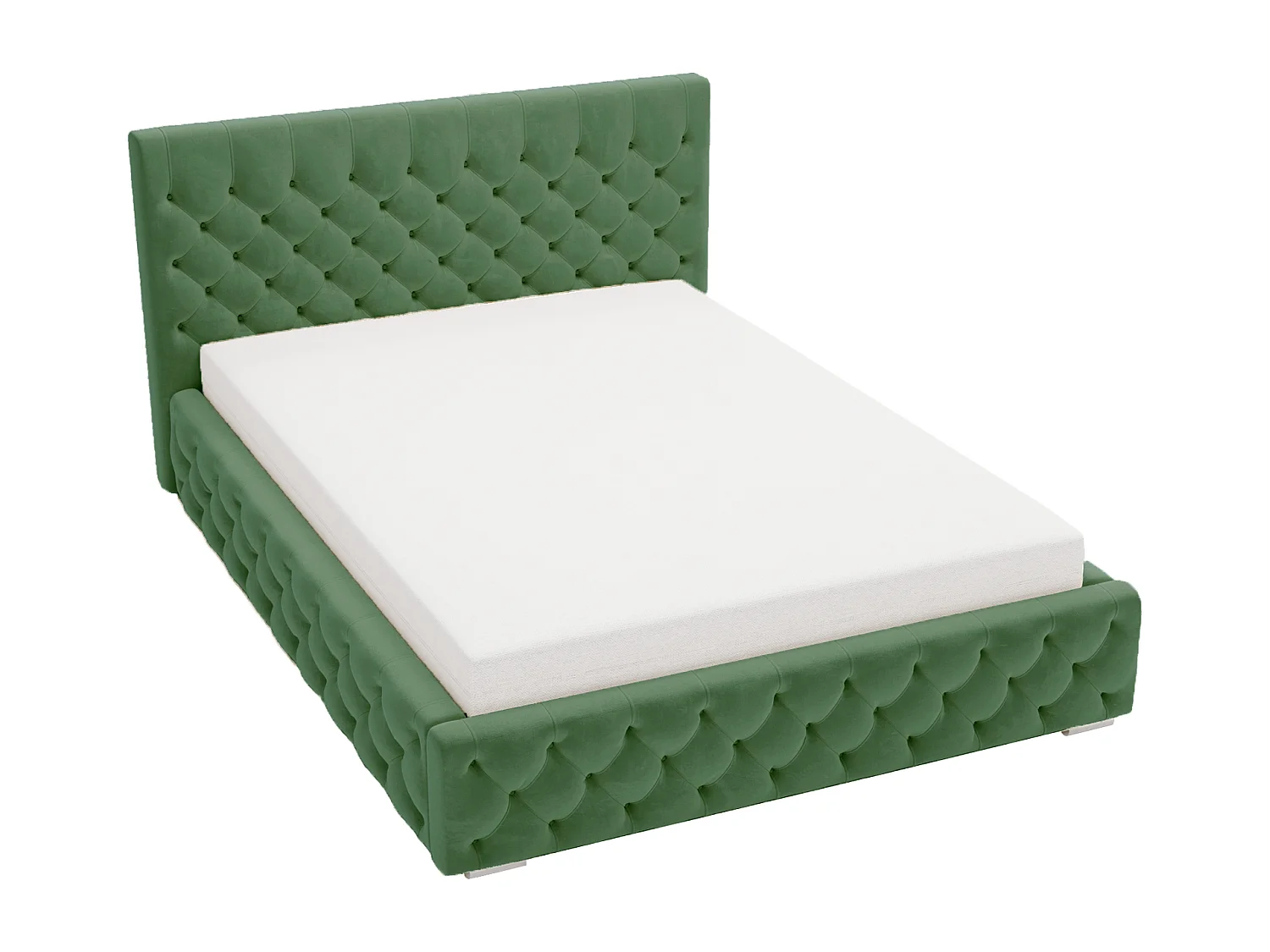 Emporius Lit adulte 140x200 cm avec Rangement Elira - Lit Double, lit rembourré, Lit Adulte avec Tete de Lit - Velvet Vert (Magic Velvet 2225)