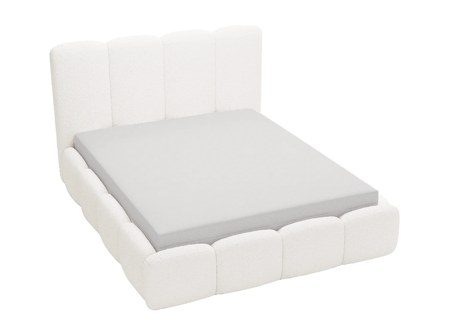 Emporius Polsterbett mit Lattenrost 180x200 Rolia - Doppelbett, Stauraum, Kopfteil - Schlafzimmer, Bettkasten - Velvet Grau (Paros 05)