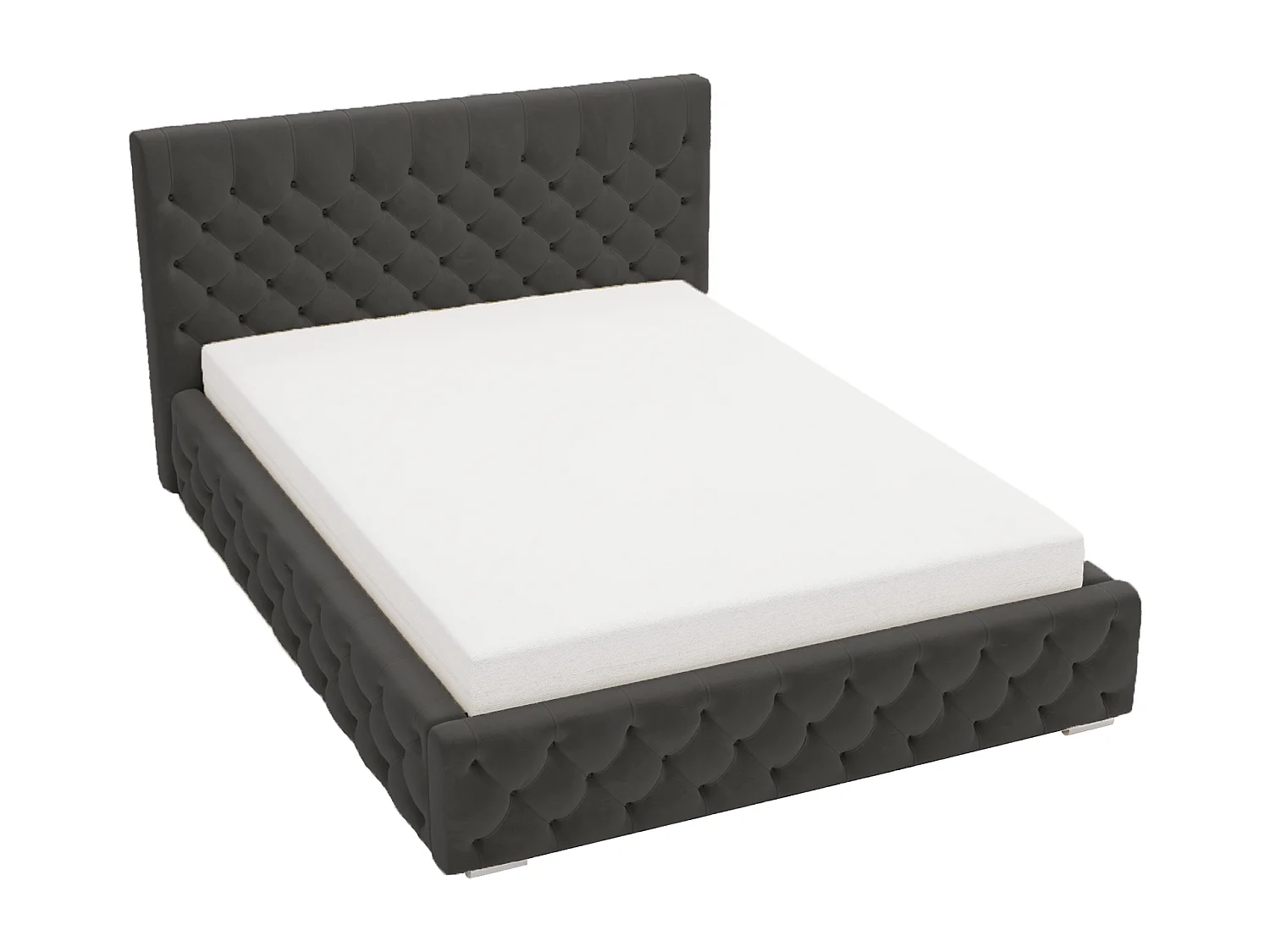 Emporius Lit adulte 140x200 cm avec Rangement Elira - Lit Double, lit rembourré, Lit Adulte avec Tete de Lit - Velvet Noir (Magic Velvet 2219)