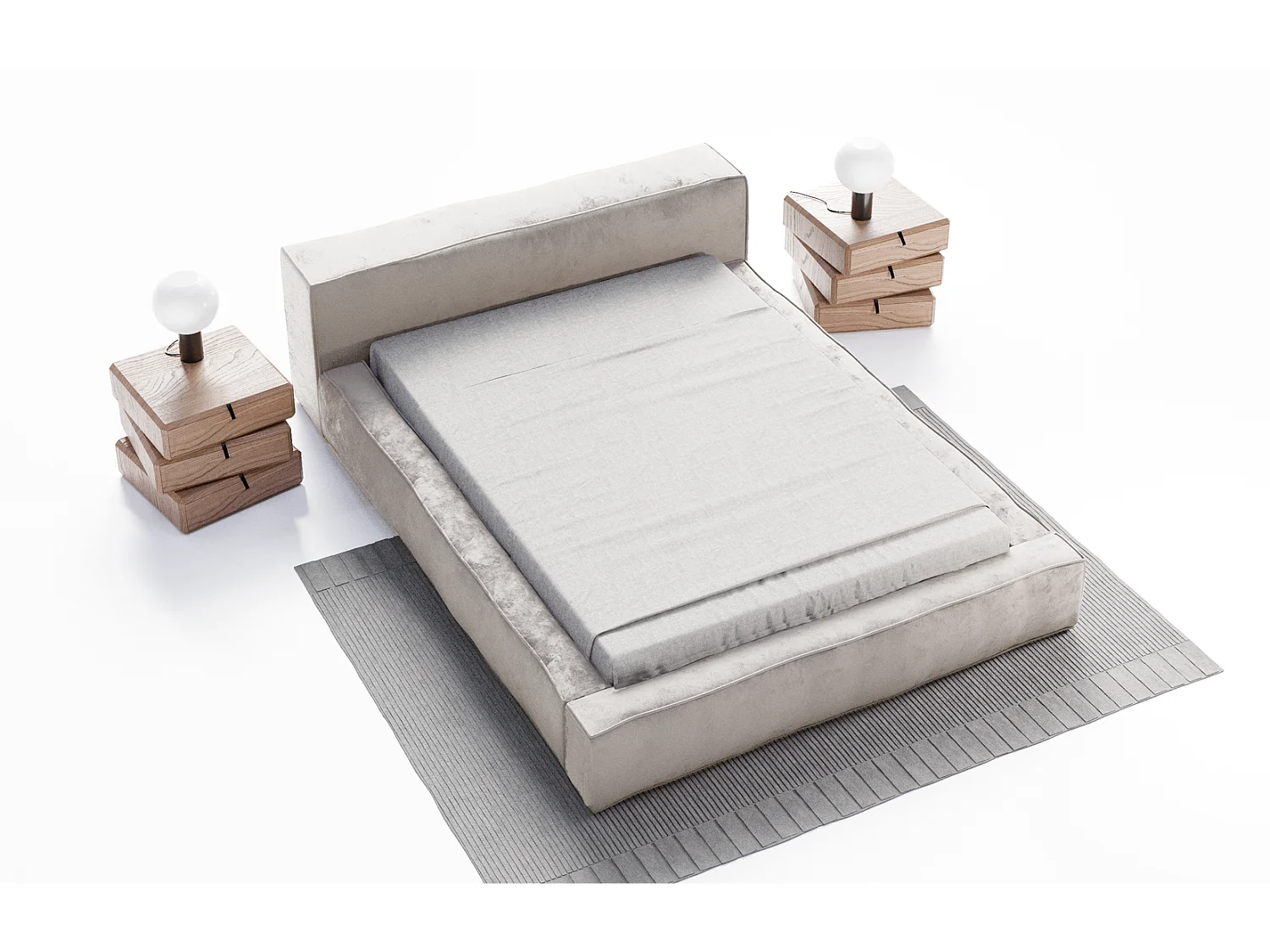 Emporius gestoffeerd bed tweepersoonsbed 180x200 Bueno - lattenbodem, opbergruimte - fluweel - Zilver (Infinity 14)