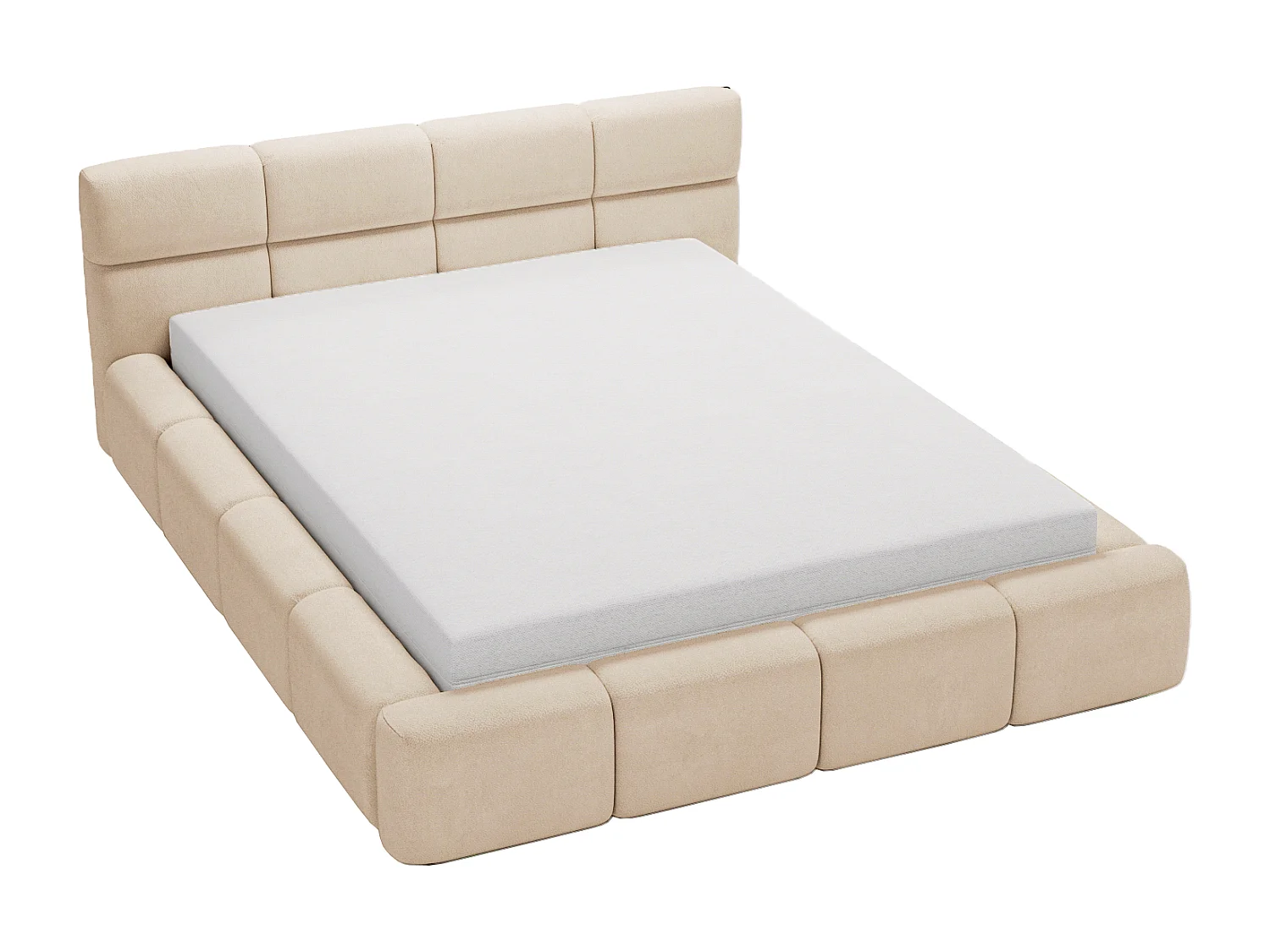 Emporius Lit rembourré 140x200, Lit adulte avec Rangement Oslo - Tete de Lit, Velvet, lit double - Brun (Solar 12)