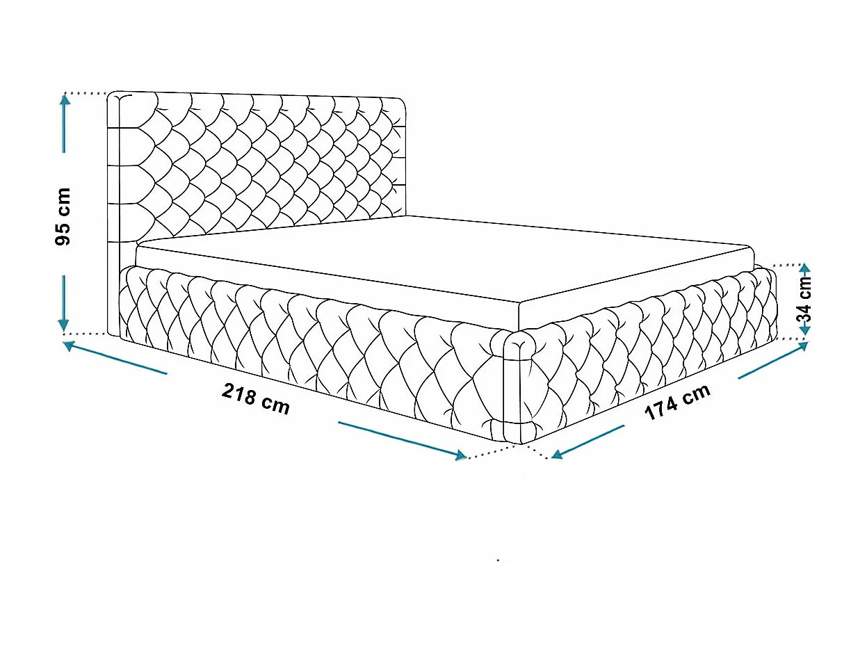 Emporius Lit adulte 160x200 Furis - Lit double avec Rangment - Lit rembourrée, lit chesterfield 140x200 - Velvet Noir (Amor Velvet 4322)