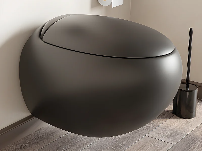 WC suspendu noir mat en céramique - HURO II