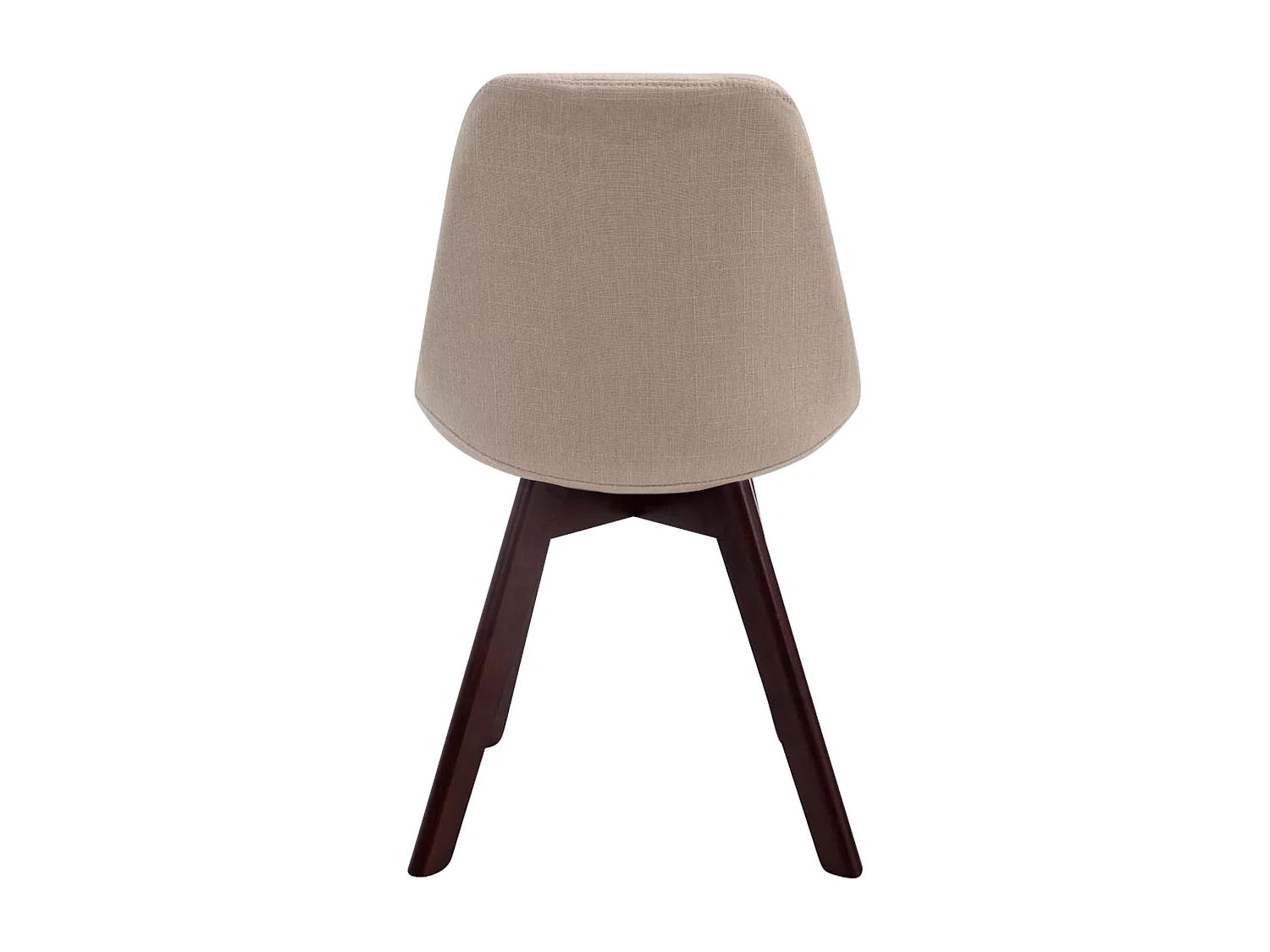 Eetkamerstoelen - Stof & walnoot - creme - Borneo