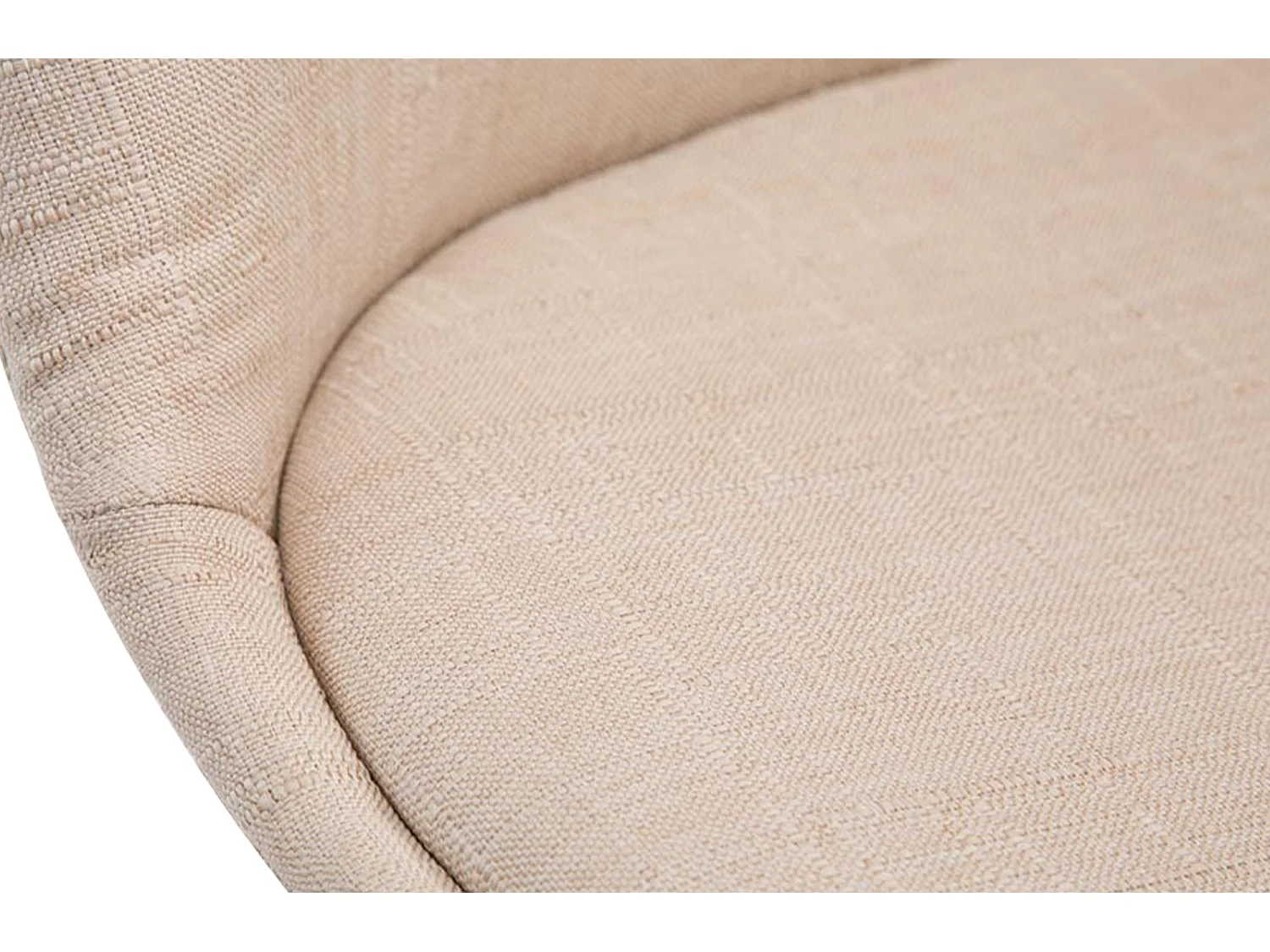 chaise salle à manger - Tissu & Noyer - Crème - Borneo