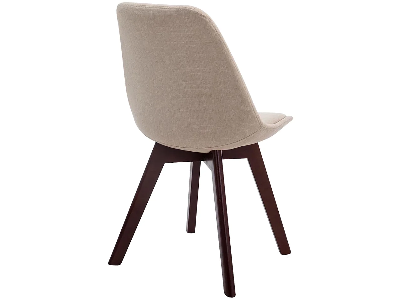 chaise salle à manger - Tissu & Noyer - Crème - Borneo