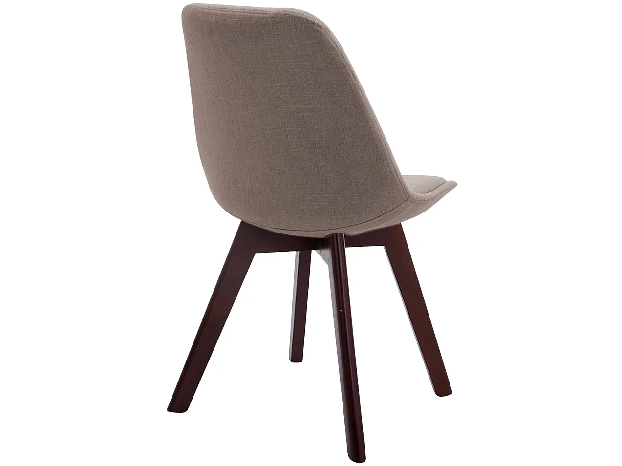 chaise salle à manger - Tissu & Noyer - Taupe - Borneo