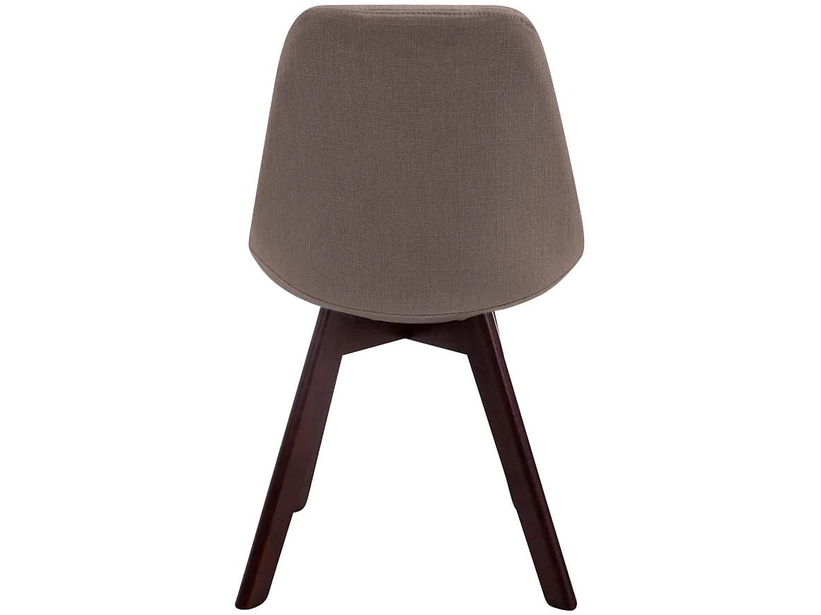 chaise salle à manger - Tissu & Noyer - Taupe - Borneo