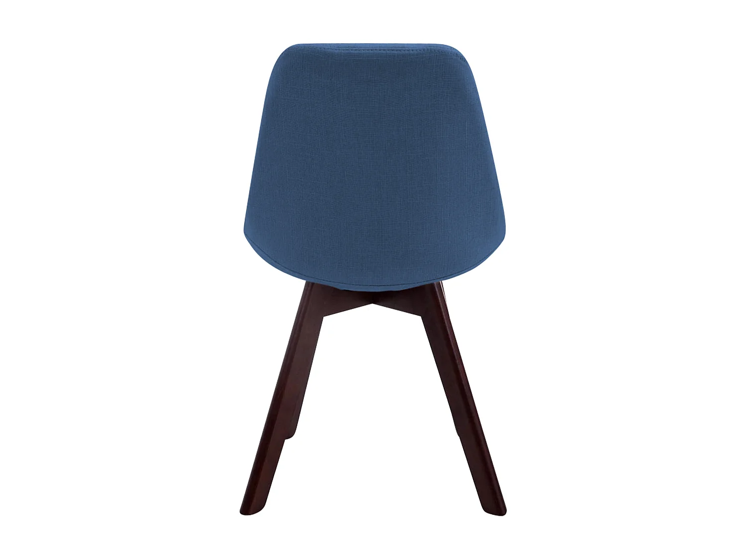 chaise salle à manger - Tissu & Noyer - Bleu - Borneo