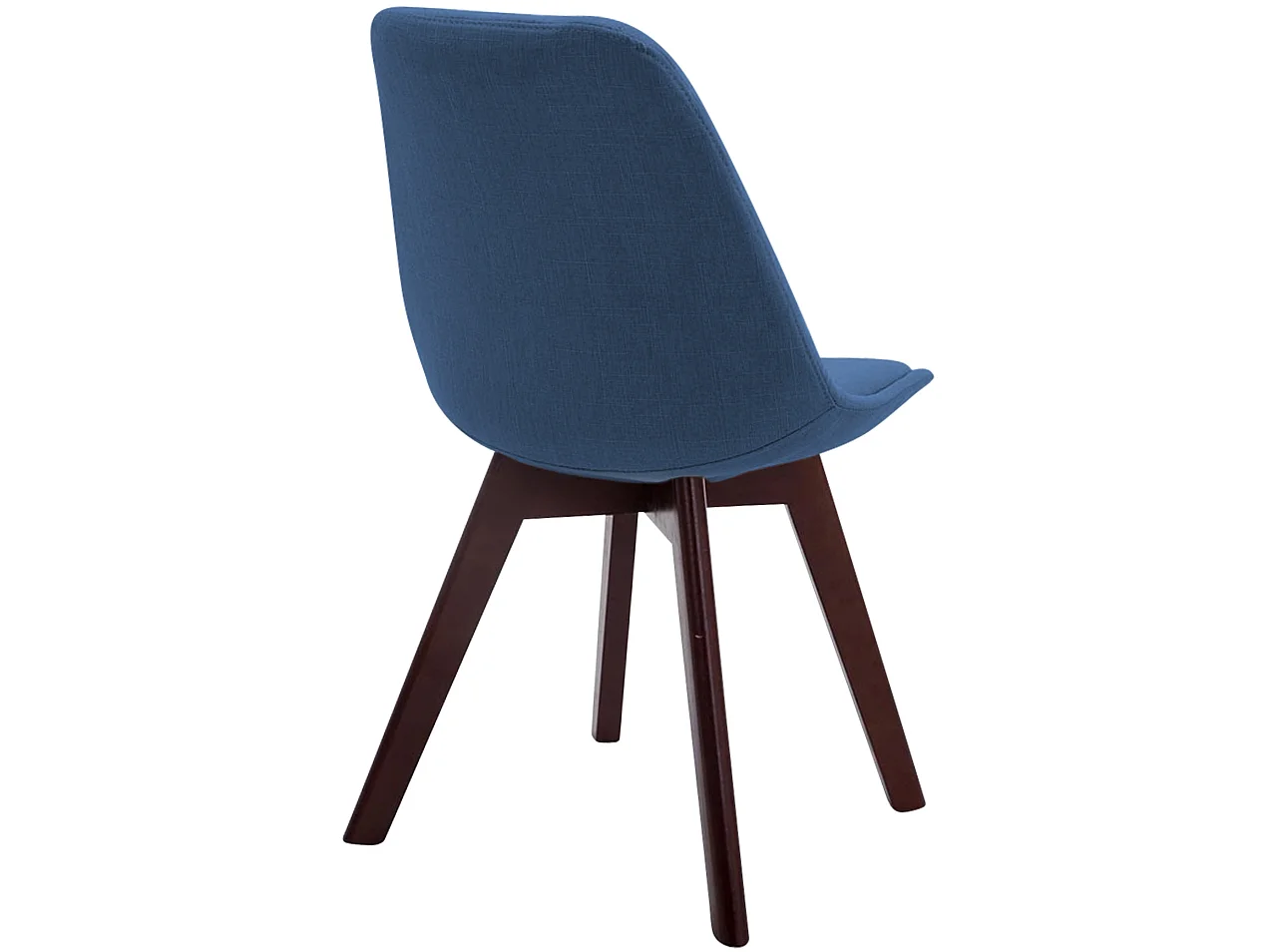 chaise salle à manger - Tissu & Noyer - Bleu - Borneo