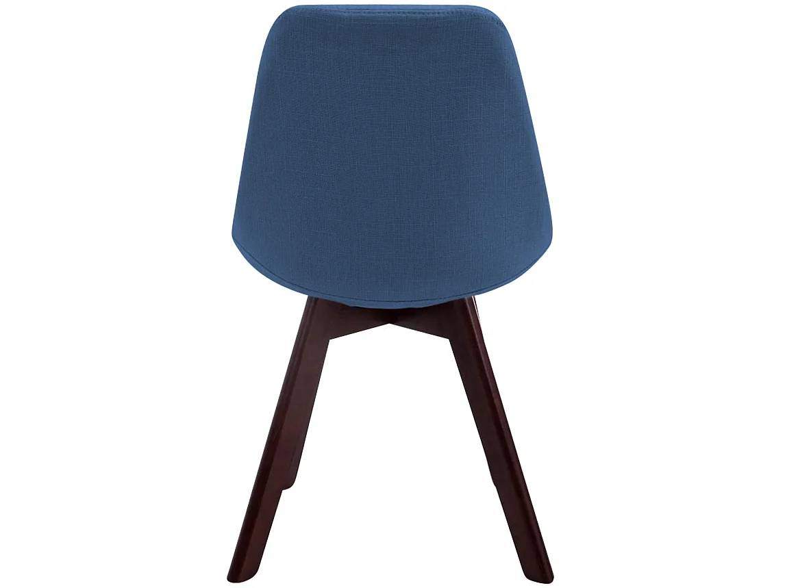 chaise salle à manger - Tissu & Noyer - Bleu - Borneo