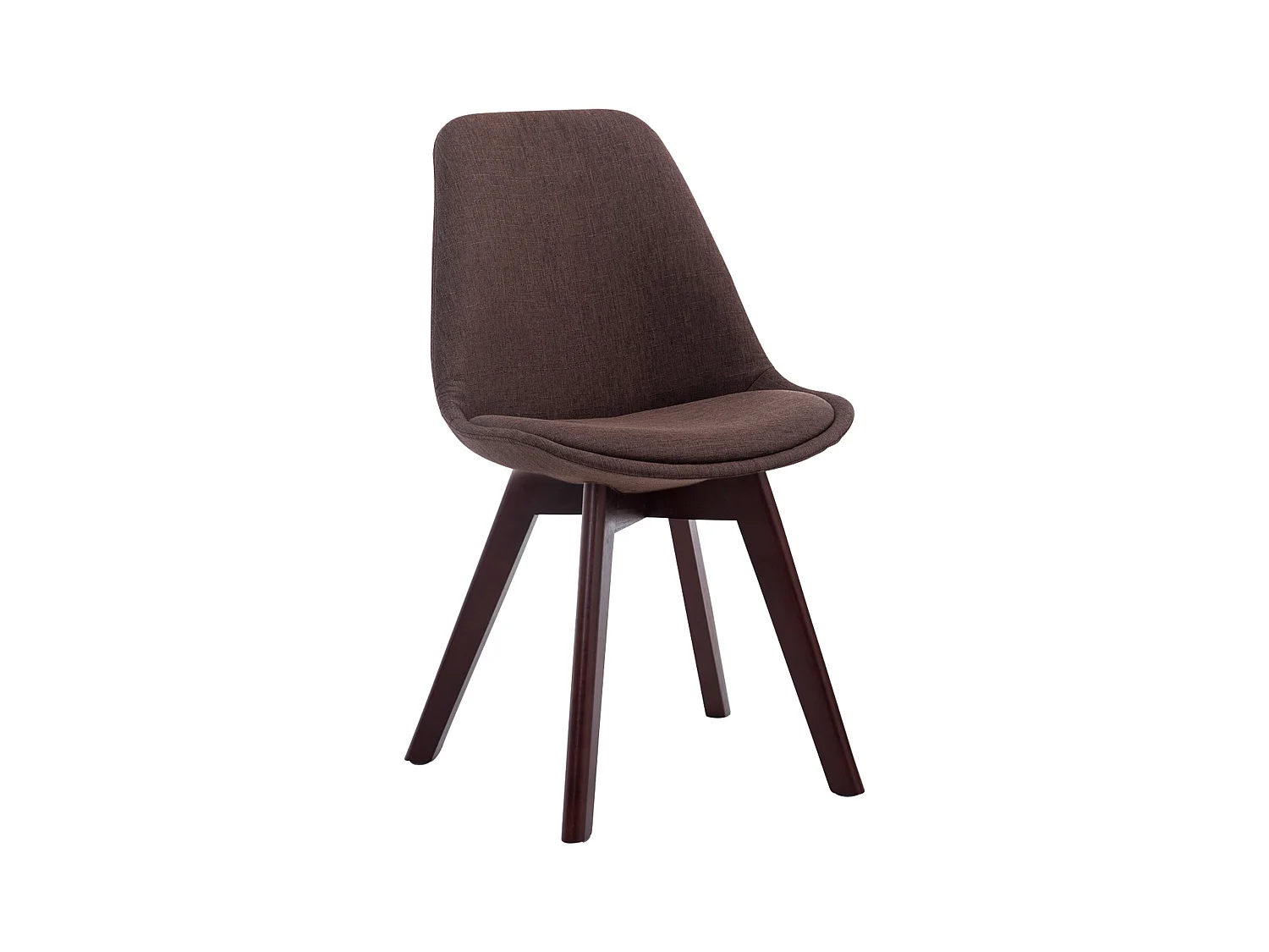 chaise salle à manger - Tissu & Noyer - Marron - Borneo