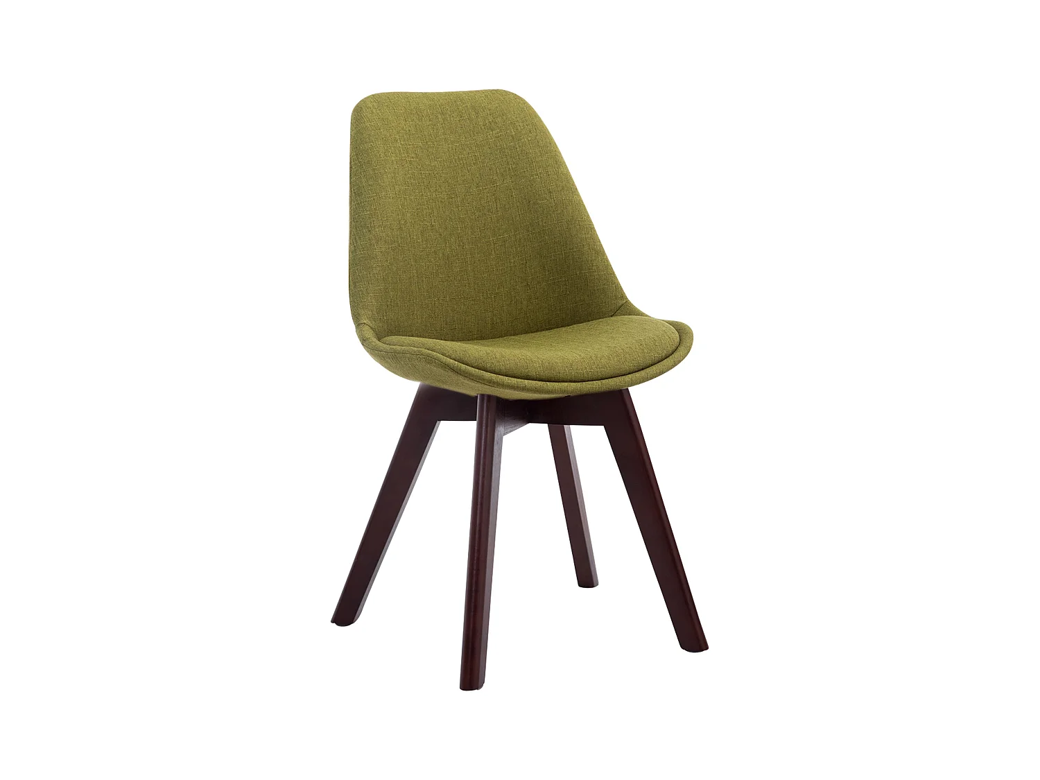 chaise salle à manger - Tissu & Noyer - Vert - Borneo