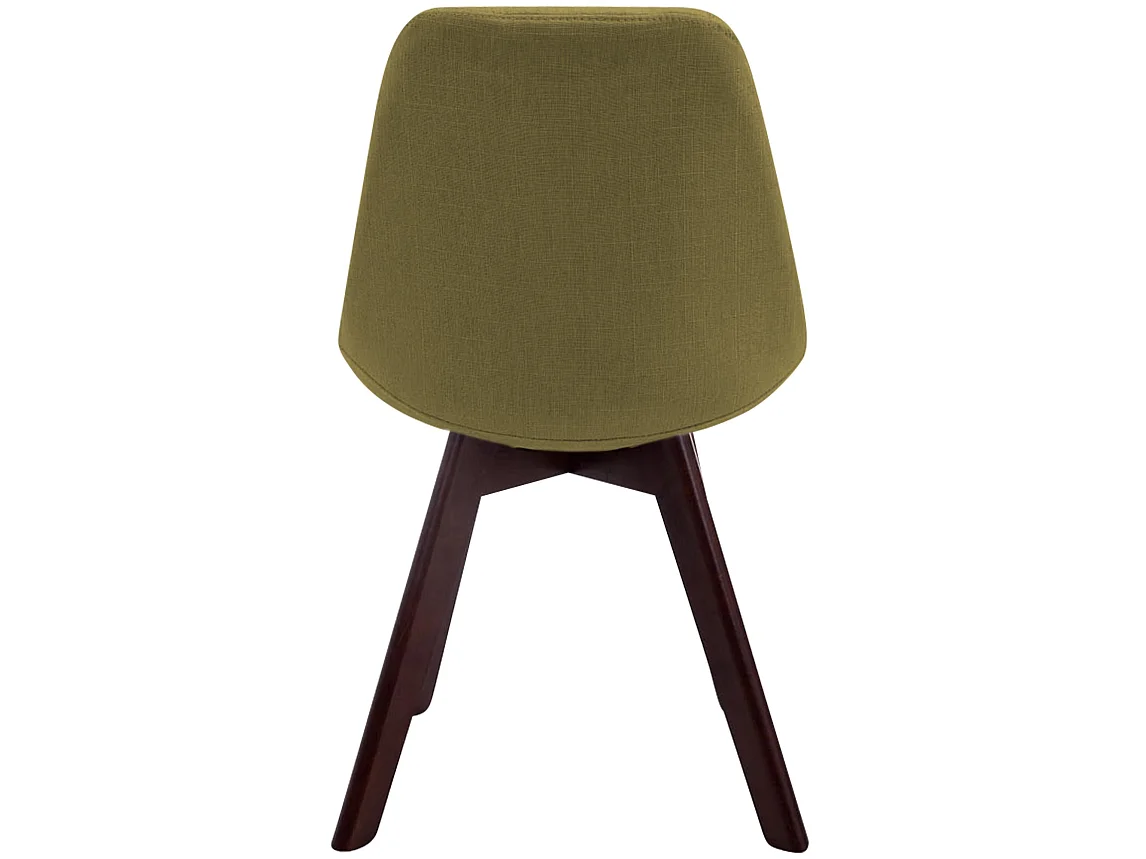 chaise salle à manger - Tissu & Noyer - Vert - Borneo