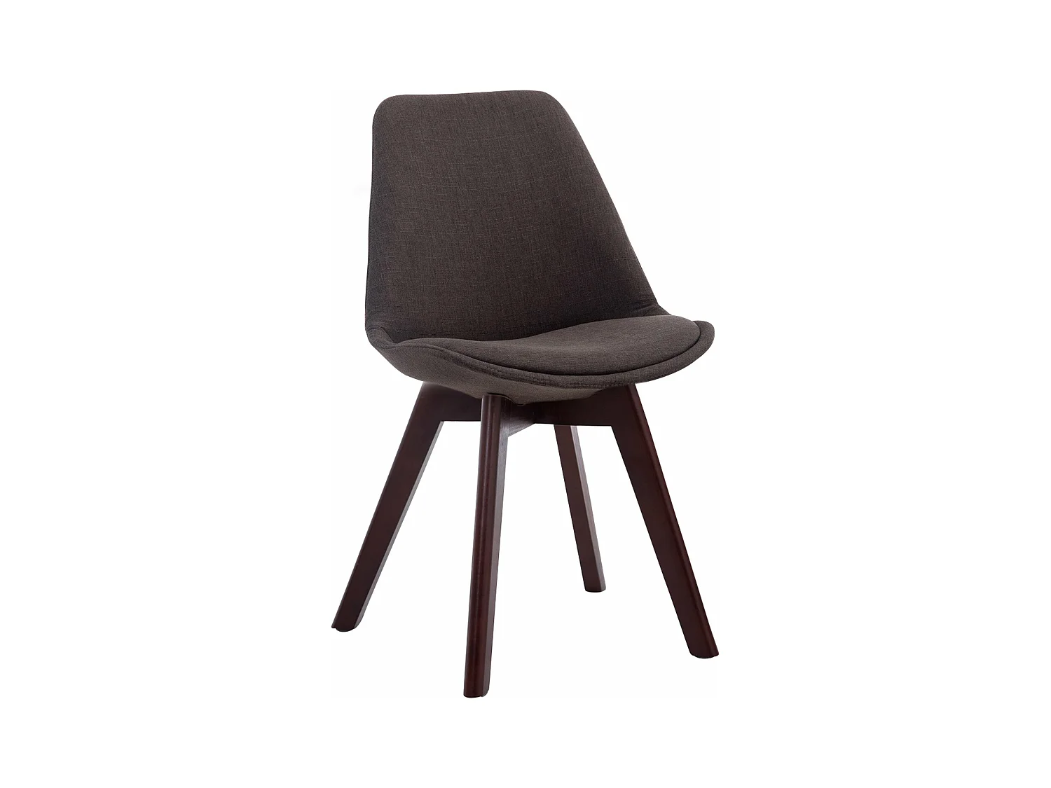 chaise salle à manger - Tissu & Noyer - Gris foncé - Borneo