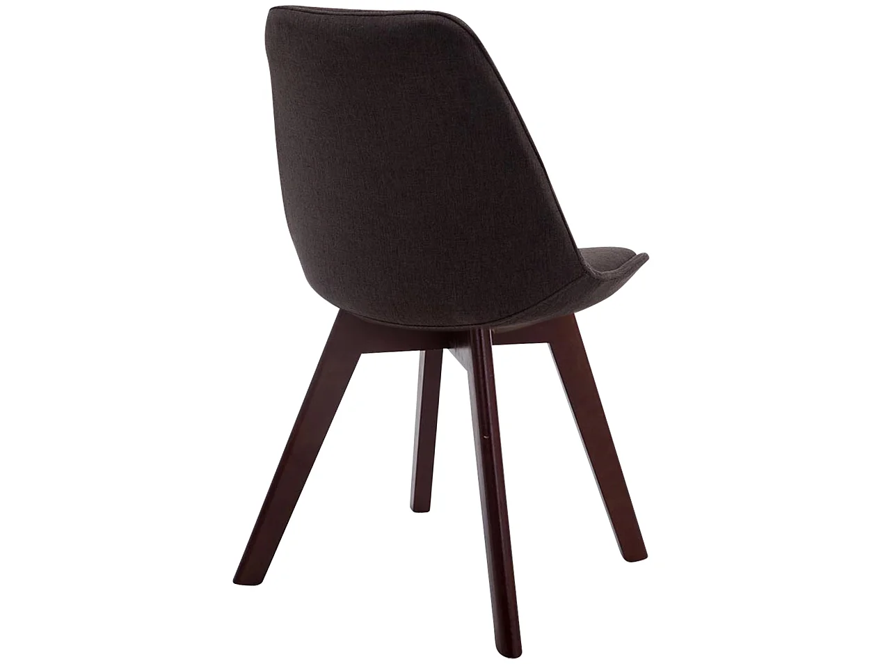 chaise salle à manger - Tissu & Noyer - Gris foncé - Borneo
