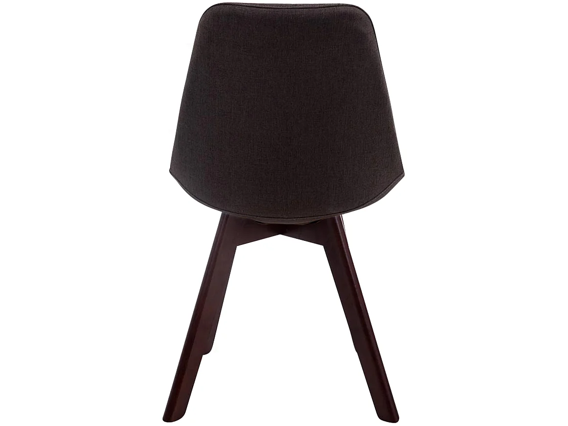 chaise salle à manger - Tissu & Noyer - Gris foncé - Borneo