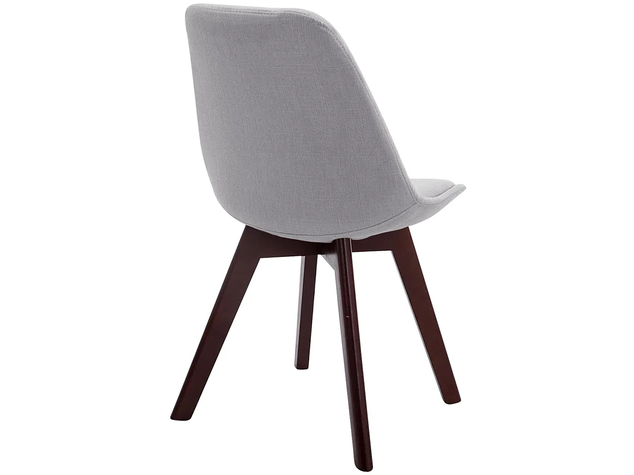 chaise salle à manger - Tissu & Noyer - Gris - Borneo