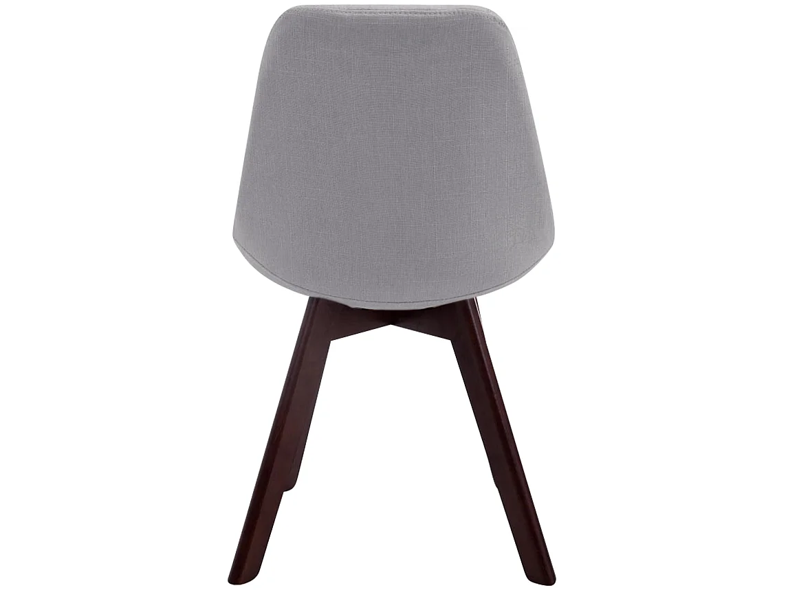 chaise salle à manger - Tissu & Noyer - Gris - Borneo