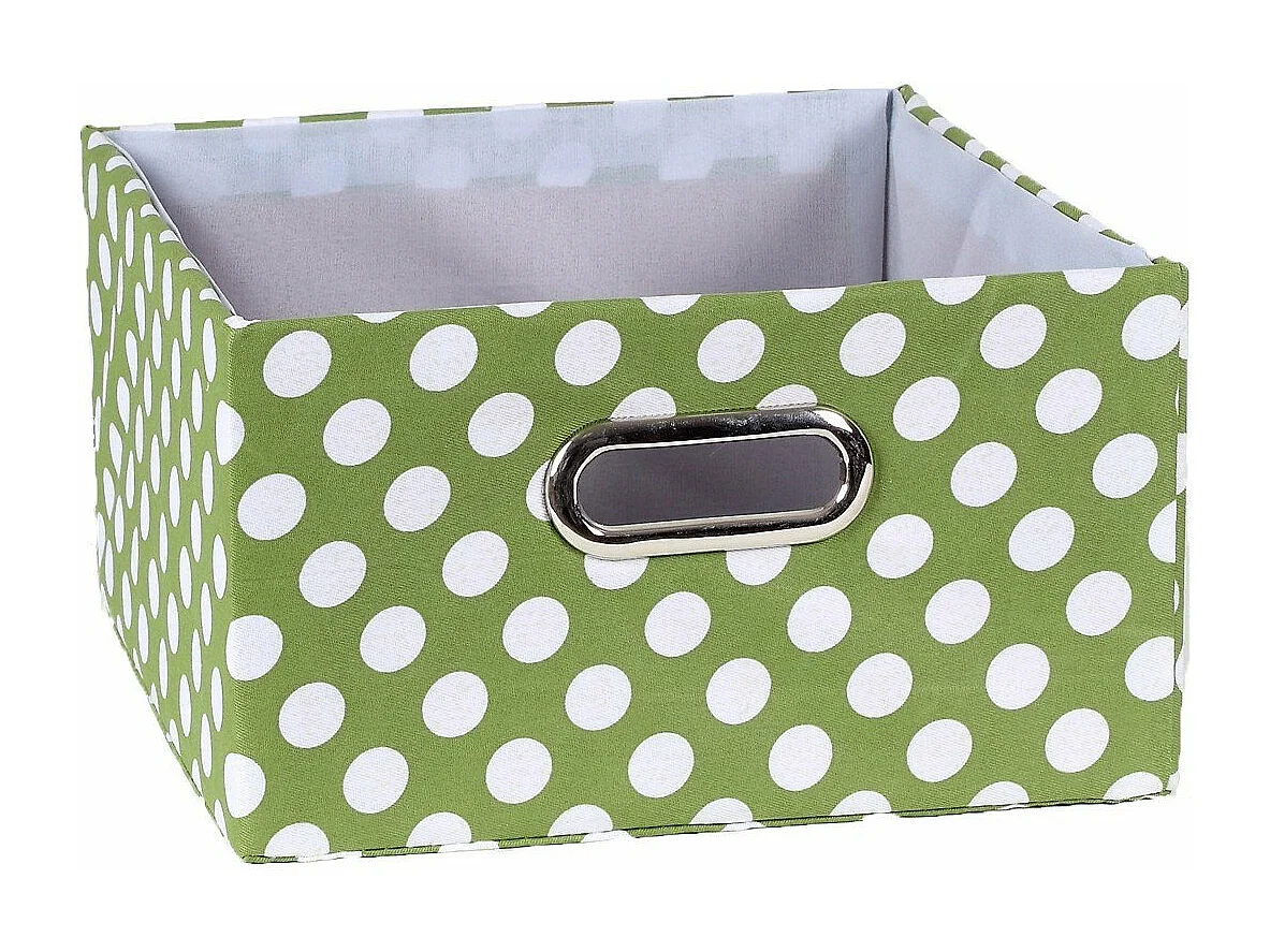 Lade met groene stof en witte stippen