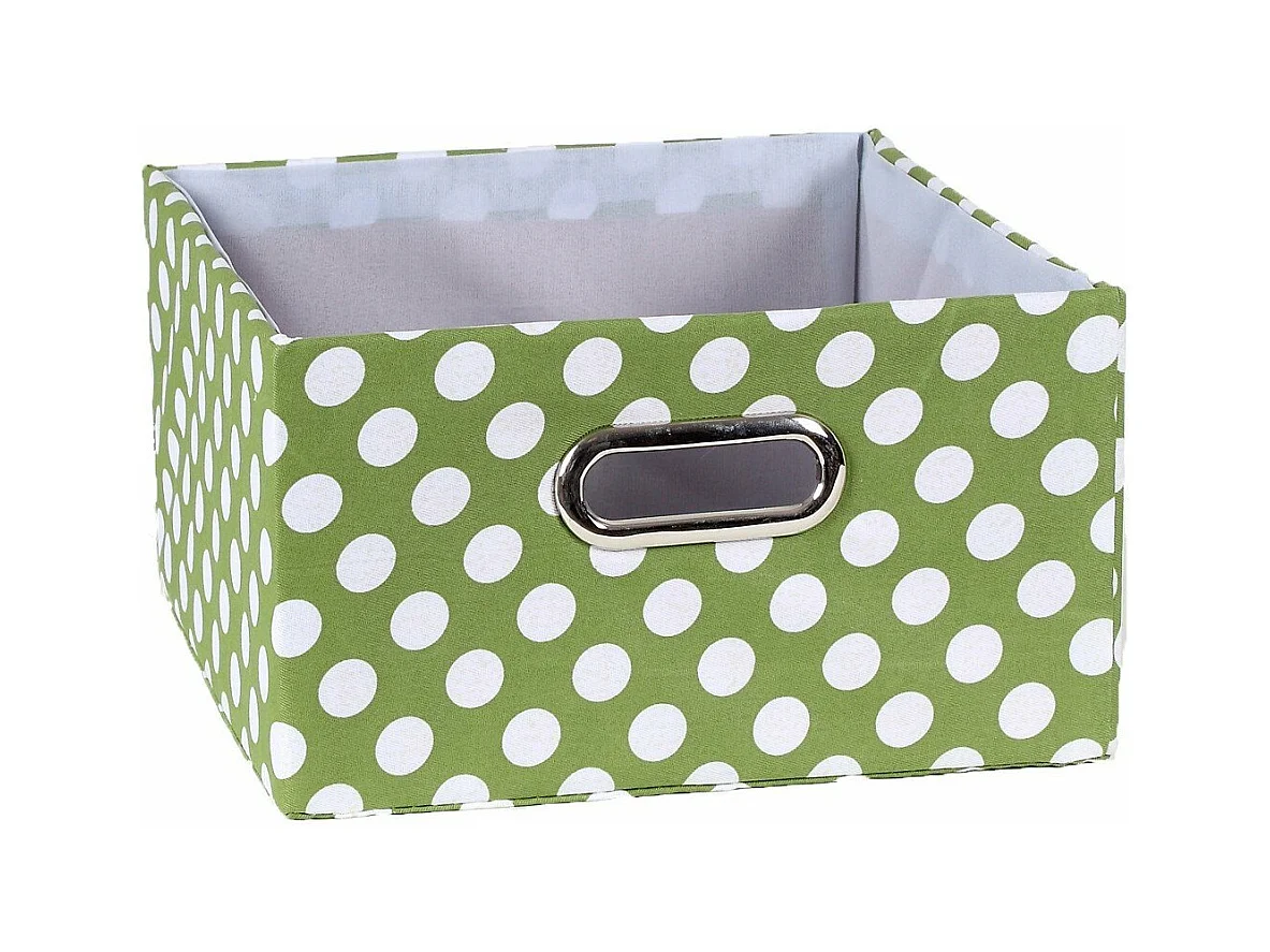 Tiroir tissu vert pois blanc