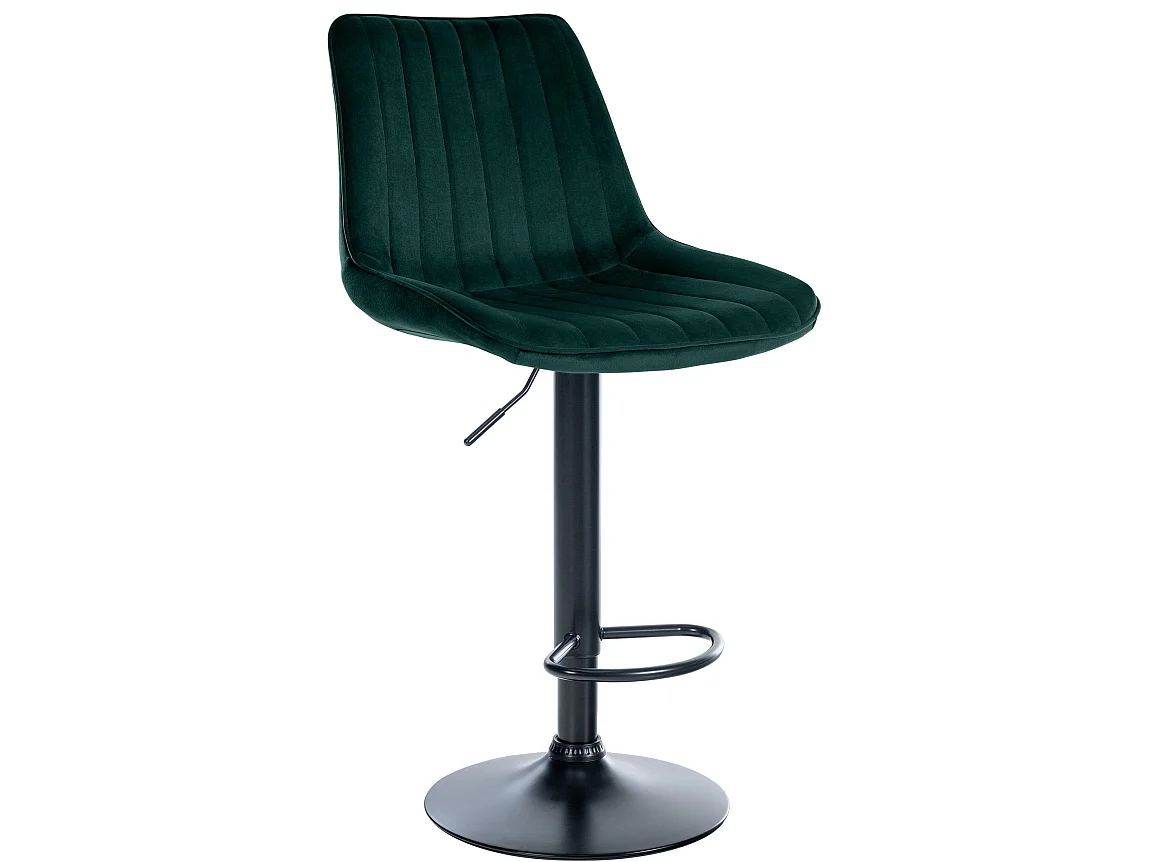 Tabouret de bar - Velours & Noir - Vert - Toni