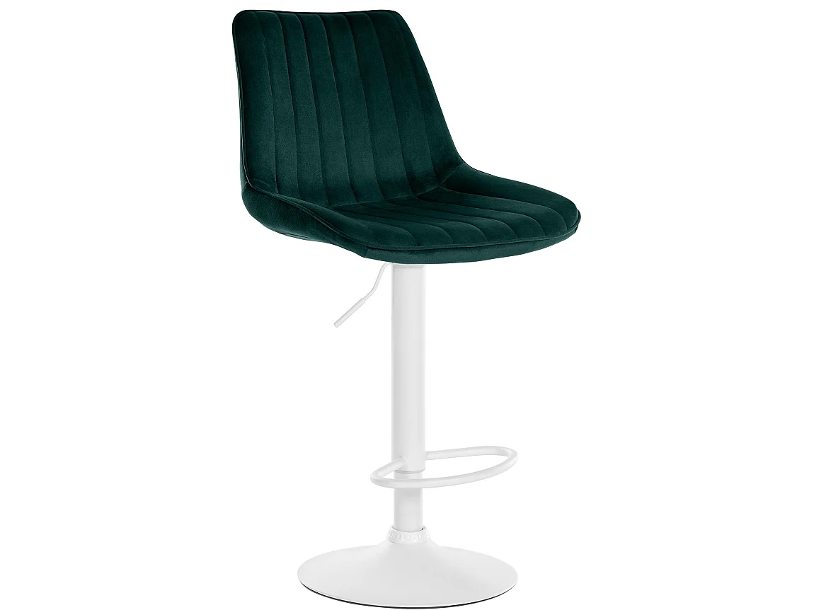 Tabouret de bar - Velours & Blanc - Vert - Toni