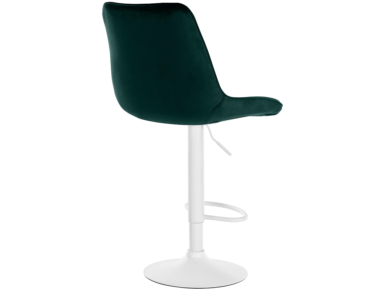 Tabouret de bar - Velours & Blanc - Vert - Toni