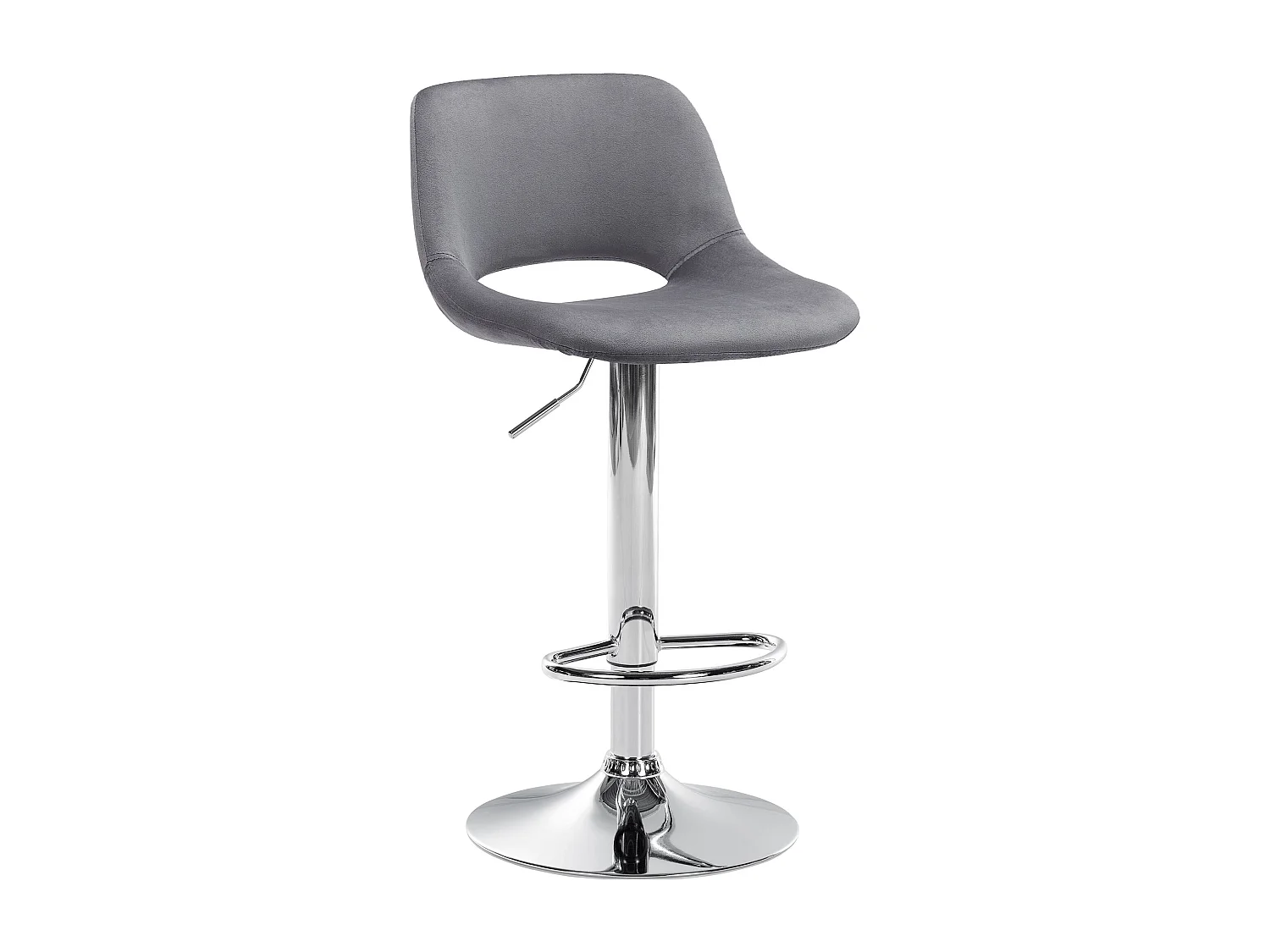 Tabouret de bar - Velours - Gris foncé - Camden