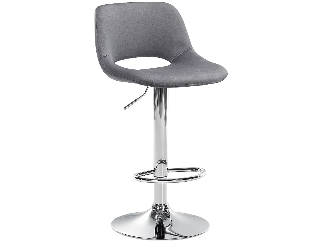Tabouret de bar - Velours - Gris foncé - Camden