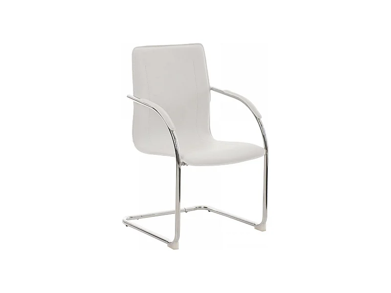 Freischwinger Stuhl - Kunstleder & schwarz - weiß - Melina V2